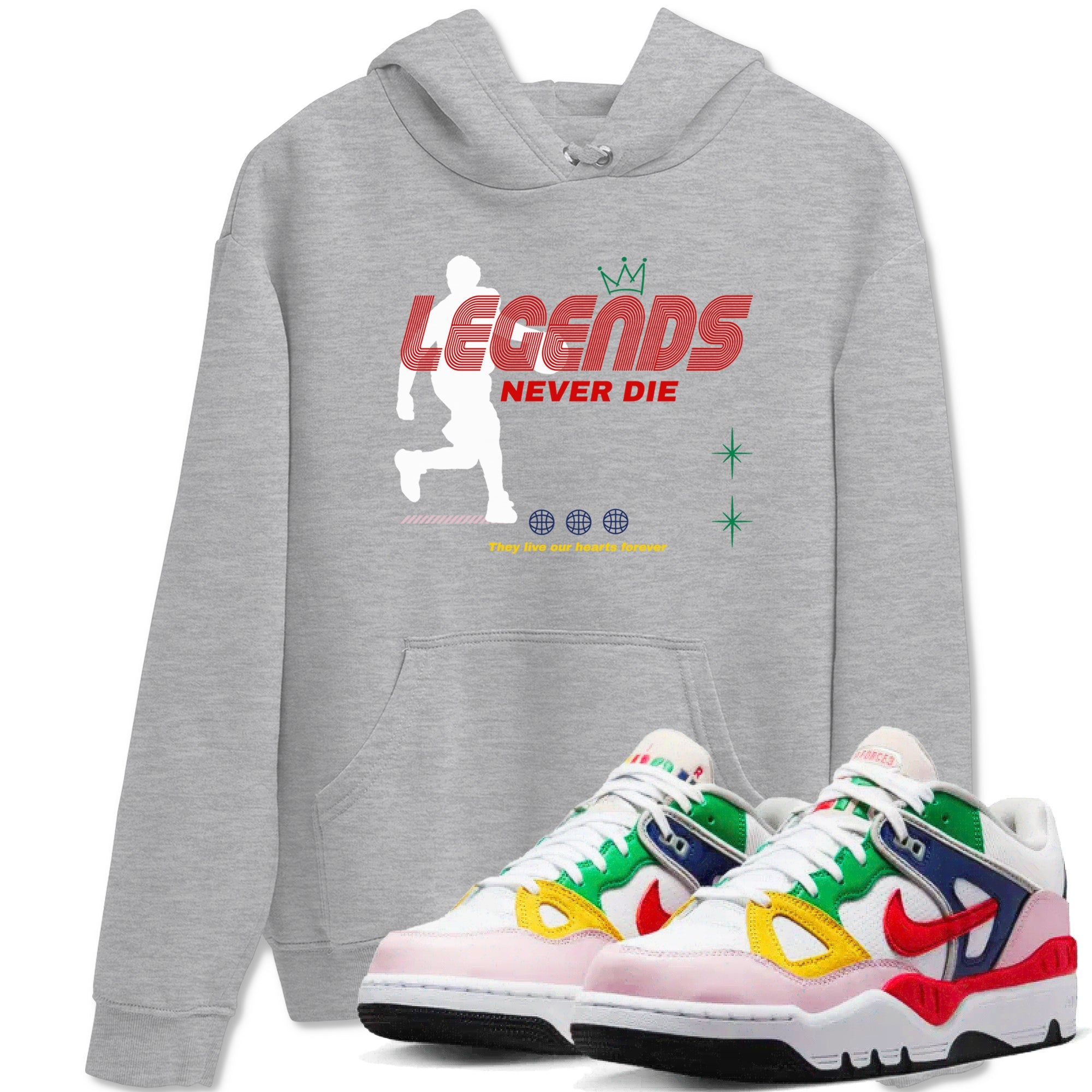 AF 3 Nigo shirtsto match jordans Legends Never Die sneaker match tees Air Force 3 Low x Nigo Blue Void and Tour Yellow match shoes to clothes Drip Gear Zone unisex cotton Heather Grey 1 shirts