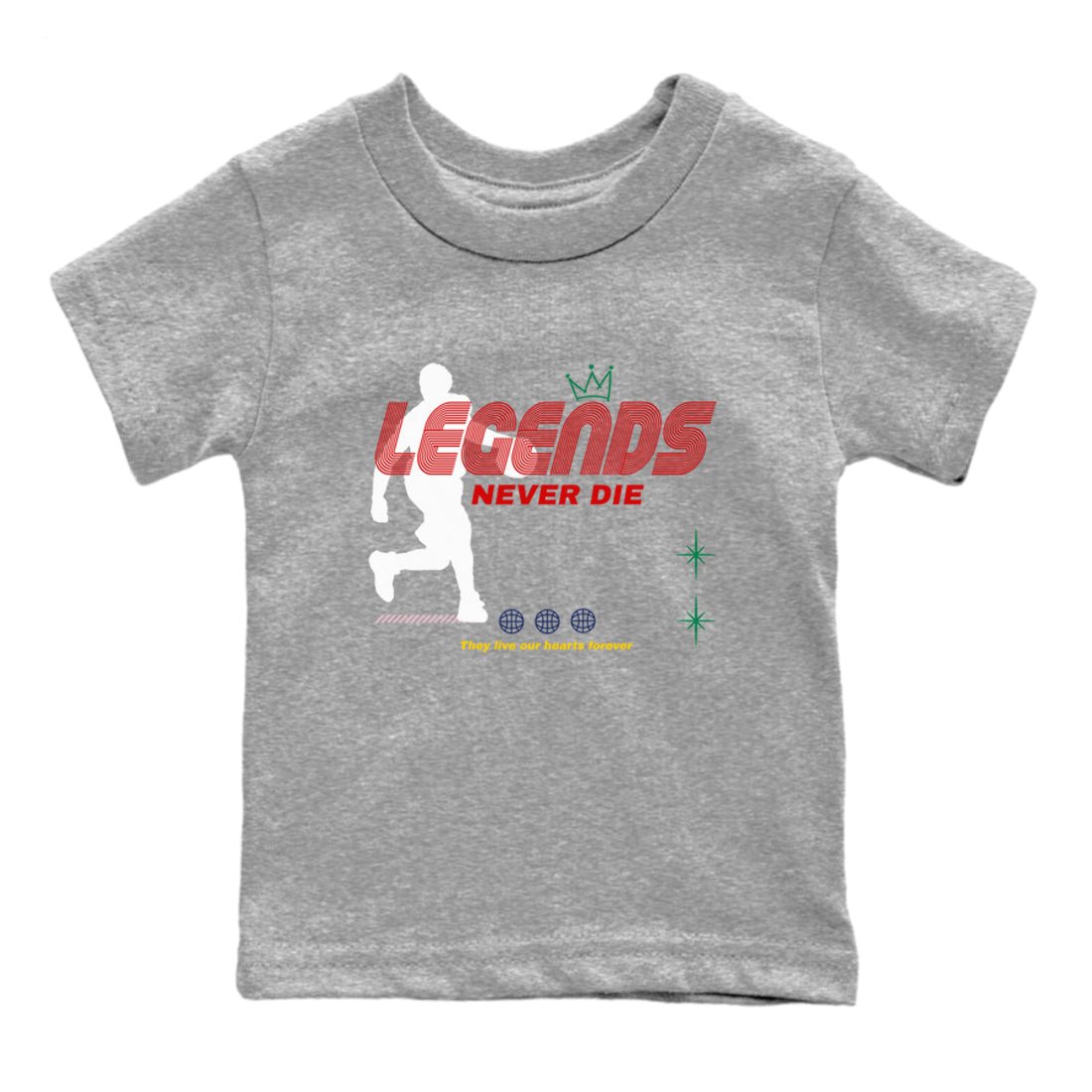 AF 3 Nigo shirtsto match jordans Legends Never Die sneaker match tees Air Force 3 Low x Nigo Blue Void and Tour Yellow match shoes to clothes Drip Gear Zone Youth Baby Heather Grey 2 tee