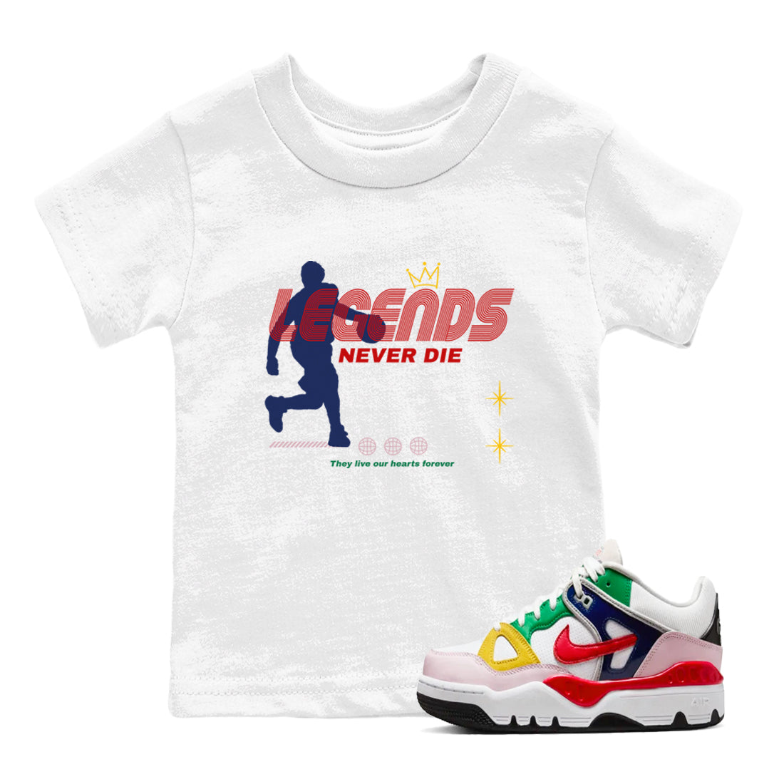 AF 3 Nigo shirtsto match jordans Legends Never Die sneaker match tees Air Force 3 Low x Nigo Blue Void and Tour Yellow match shoes to clothes Drip Gear Zone Youth Baby White 1 tee