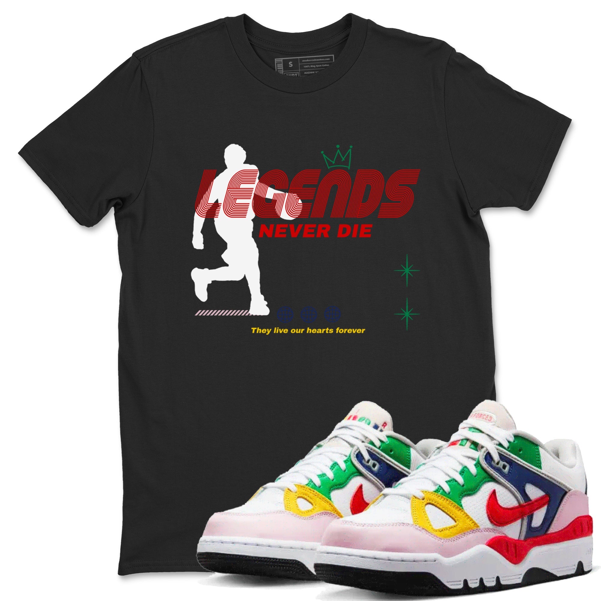 AF 3 Nigo shirtsto match jordans Legends Never Die sneaker match tees Air Force 3 Low x Nigo Blue Void and Tour Yellow match shoes to clothes Drip Gear Zone unisex cotton Black 1 shirts