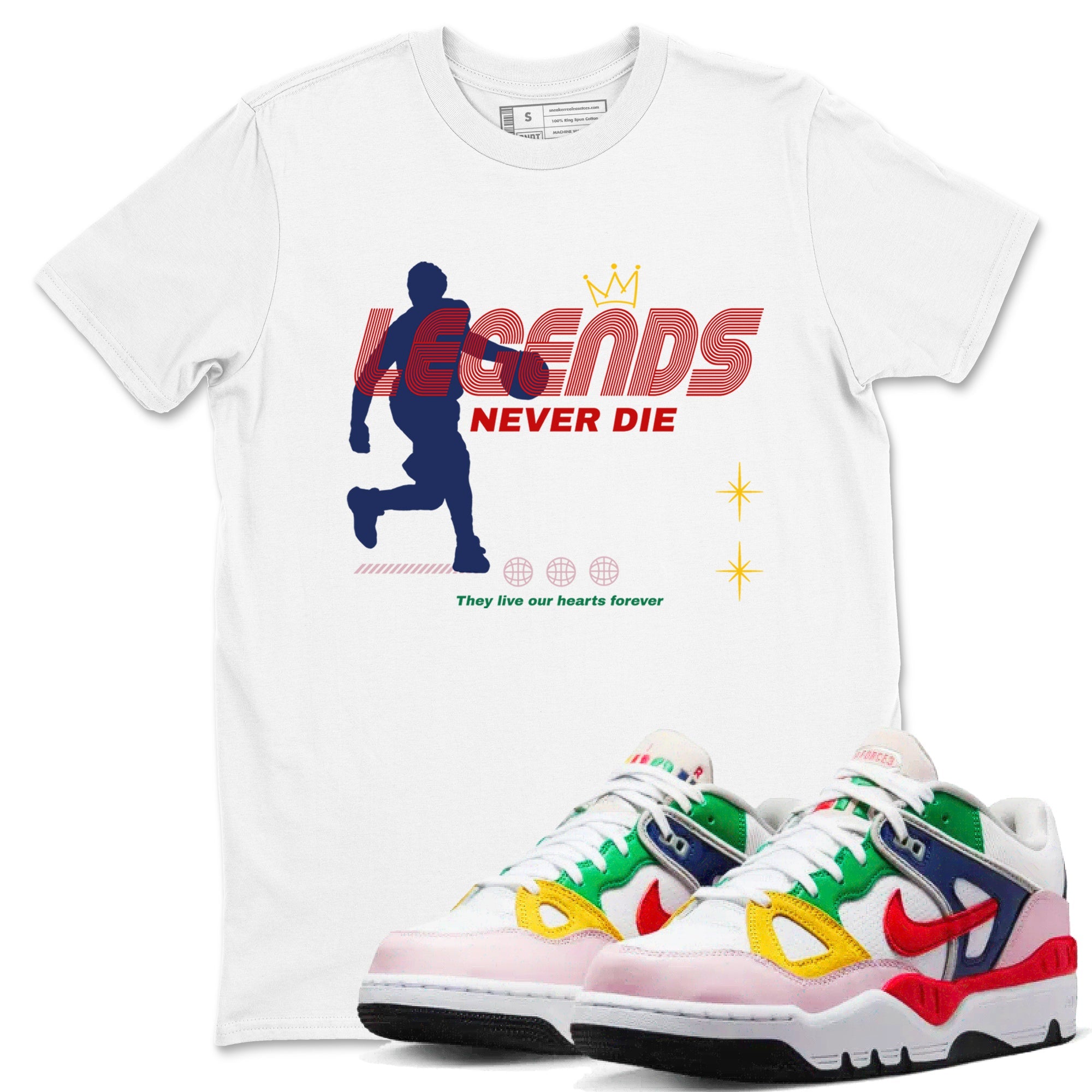 AF 3 Nigo shirtsto match jordans Legends Never Die sneaker match tees Air Force 3 Low x Nigo Blue Void and Tour Yellow match shoes to clothes Drip Gear Zone unisex cotton White 1 shirts