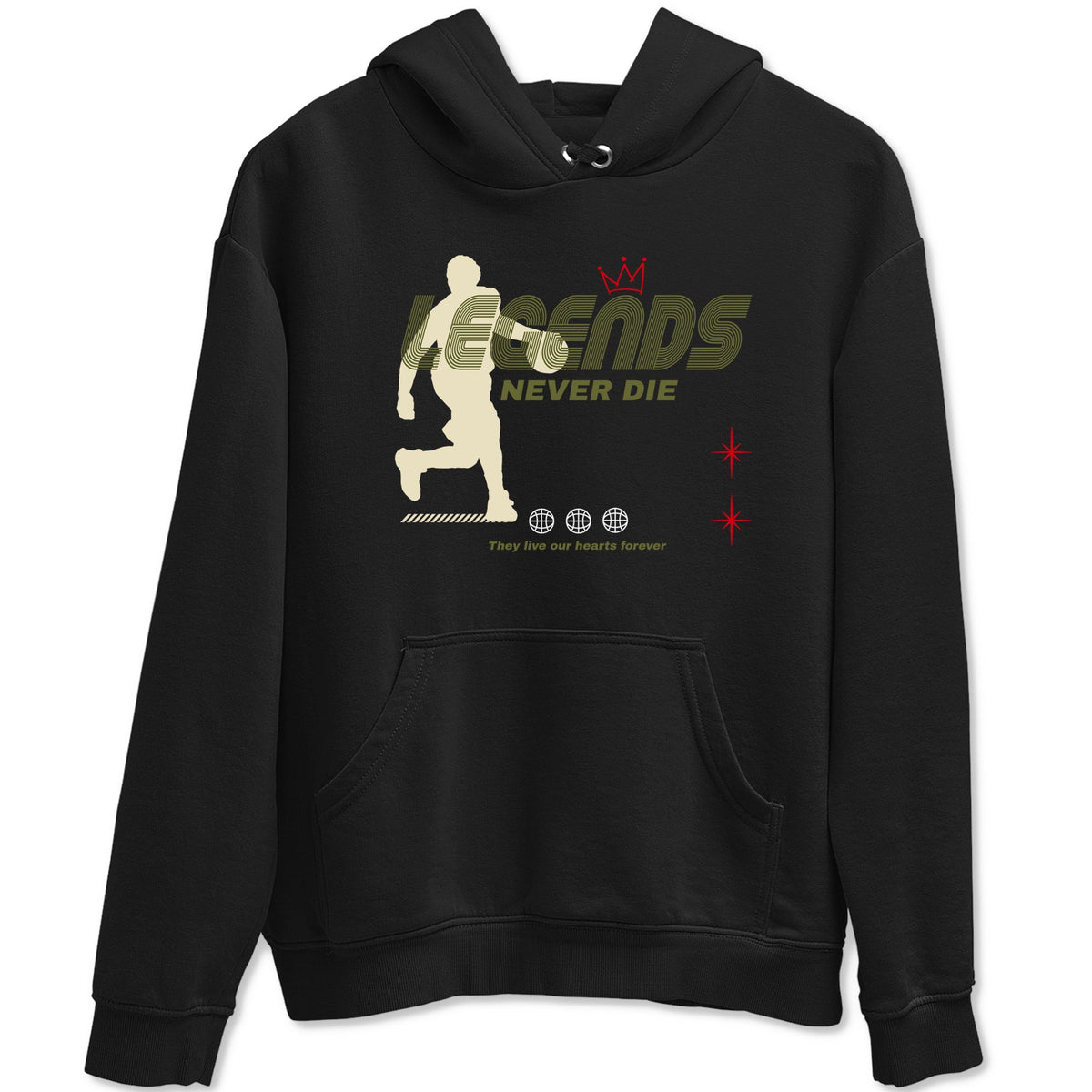 Jordan 1 Olive t shirts to match sneakers Legends Never Die sneaker match tees Air Jordan 1 Low x Travis Scott Reverse Olive tee Drip Gear Zone unisex cotton Black 2 shirts