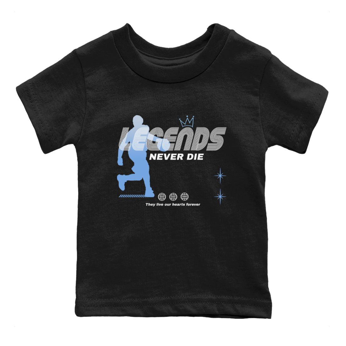 11s Legend Blue shirts to match jordans Legends Never Die sneaker match tees Air Jordan 11 Legend Blue match shoes to clothes Drip Gear Zone Youth Baby Black 2 tee