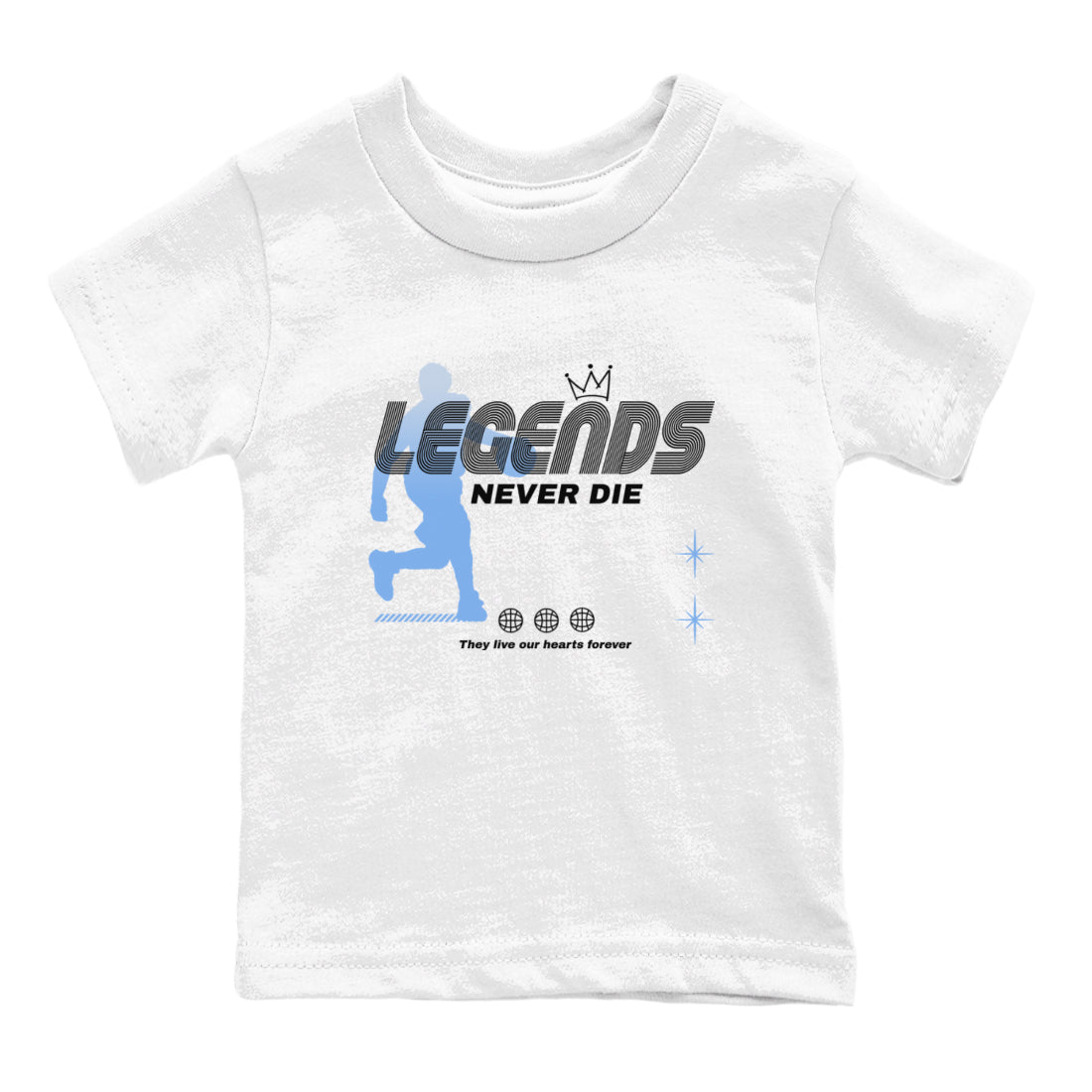 11s Legend Blue shirts to match jordans Legends Never Die sneaker match tees Air Jordan 11 Legend Blue match shoes to clothes Drip Gear Zone Youth Baby White 2 tee