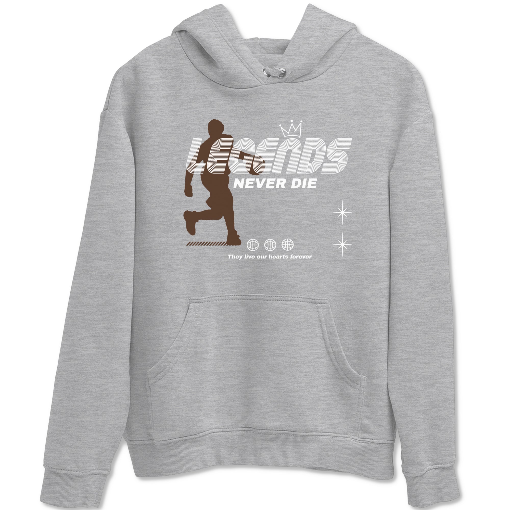 12s Baroque Brown shirts to match jordans Legends Never Die sneaker match tees Air Jordan 12 Baroque Brown match shoes to clothes Drip Gear Zone unisex cotton Heather Grey 2 shirts