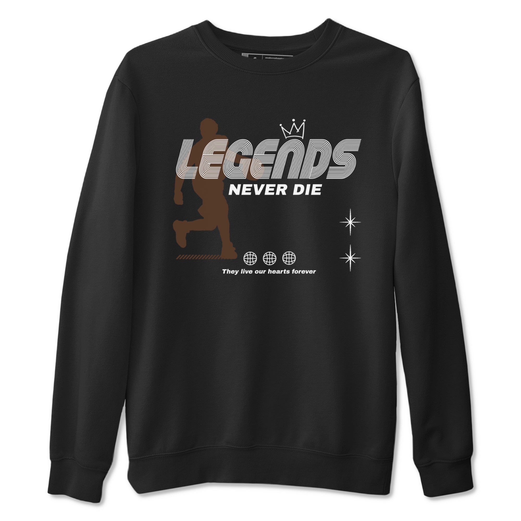 12s Baroque Brown shirts to match jordans Legends Never Die sneaker match tees Air Jordan 12 Baroque Brown match shoes to clothes Drip Gear Zone unisex cotton Black 2 shirts