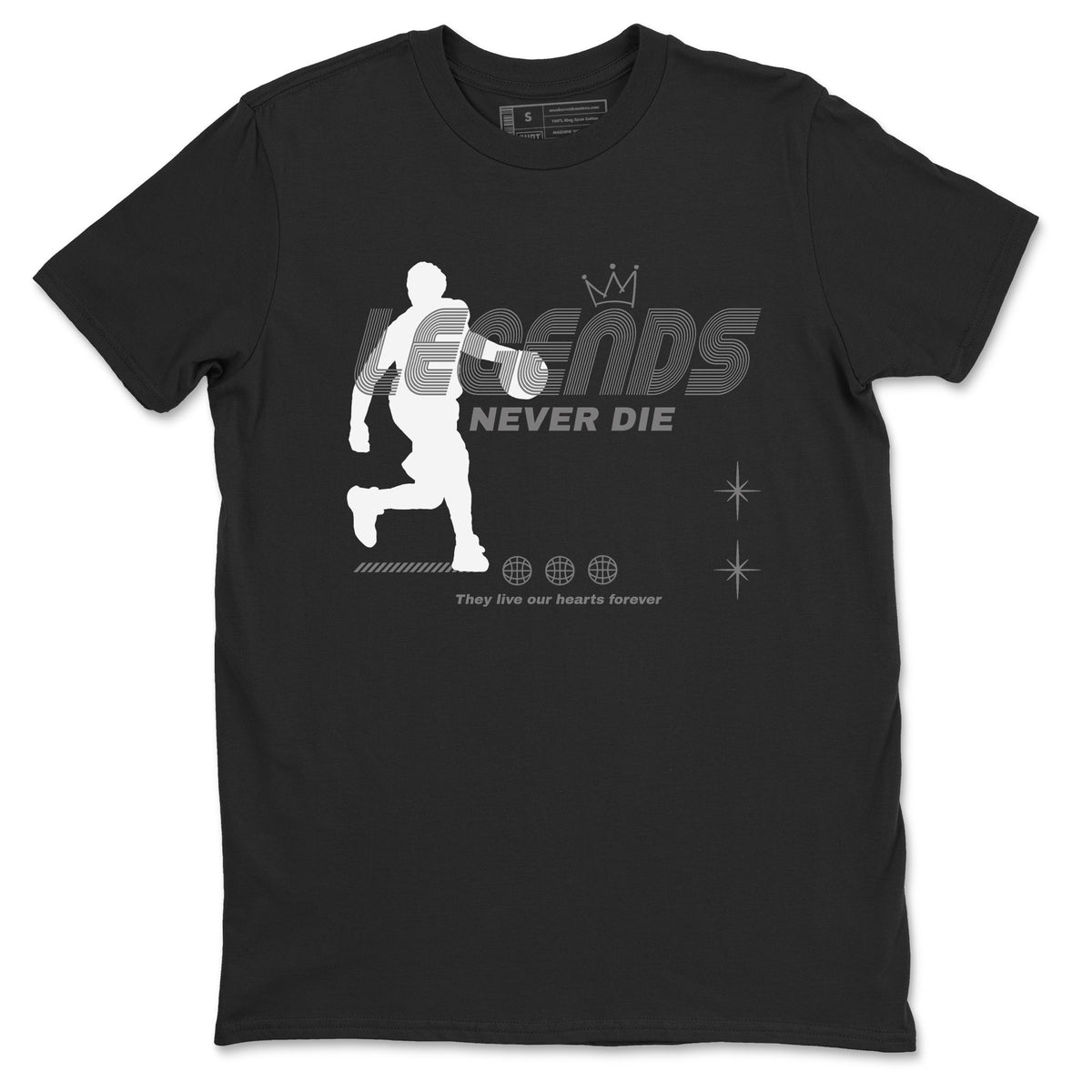 12s Black Wolf Grey shirts to match jordans Legends Never Die sneaker match tees Air Jordan 12 Black Wolf Grey match shoes to clothes Drip Gear Zone unisex cotton Black 2 shirts