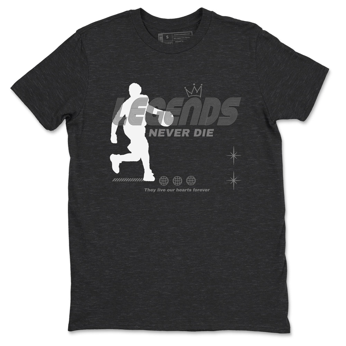 12s Black Wolf Grey shirts to match jordans Legends Never Die sneaker match tees Air Jordan 12 Black Wolf Grey match shoes to clothes Drip Gear Zone unisex cotton Charcoal Heather 2 shirts