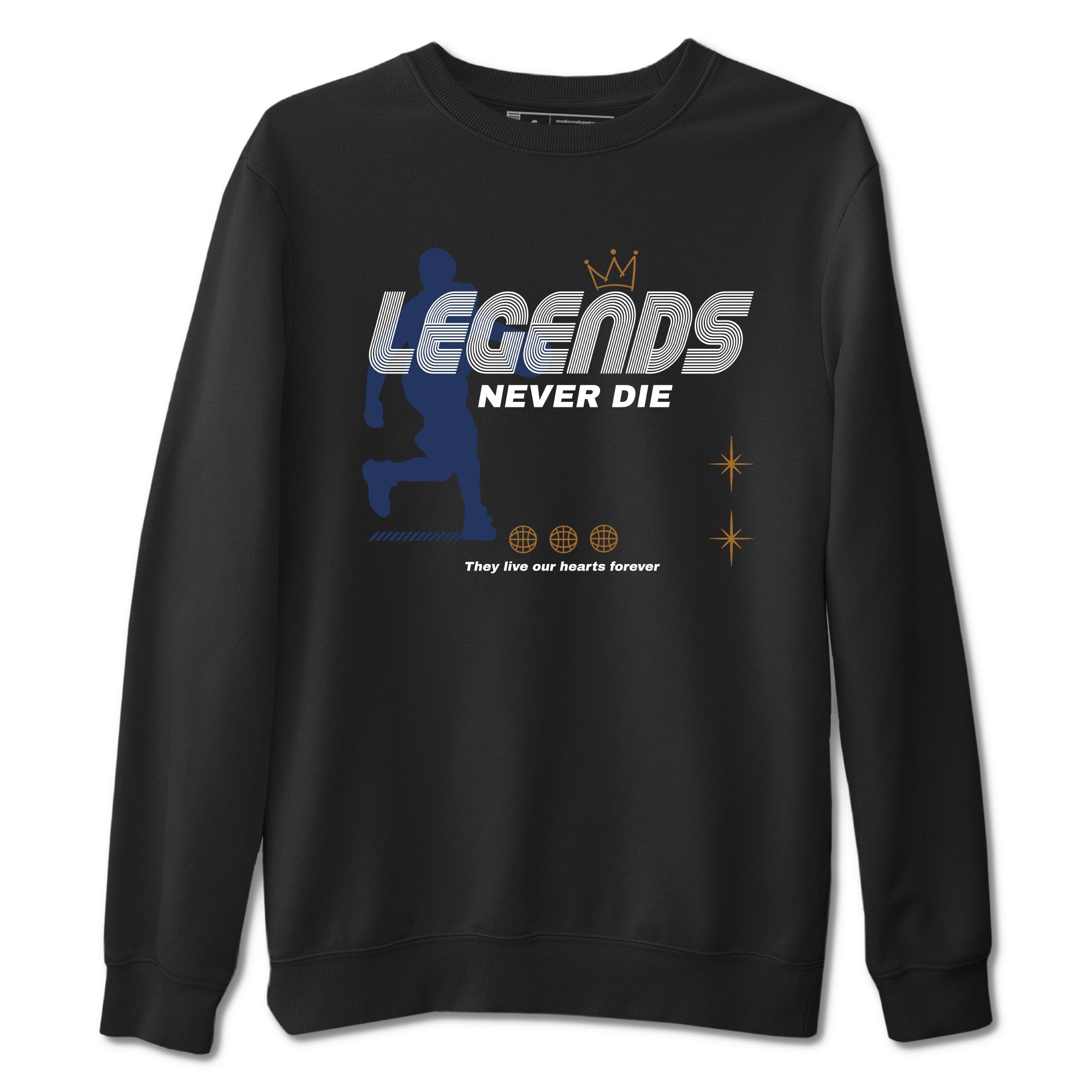 13s Midnight Navy shirts to match jordans Legends Never Die sneaker match tees Air Jordan 13 Midnight Navy match shoes to clothes Drip Gear Zone unisex cotton Black 2 shirts