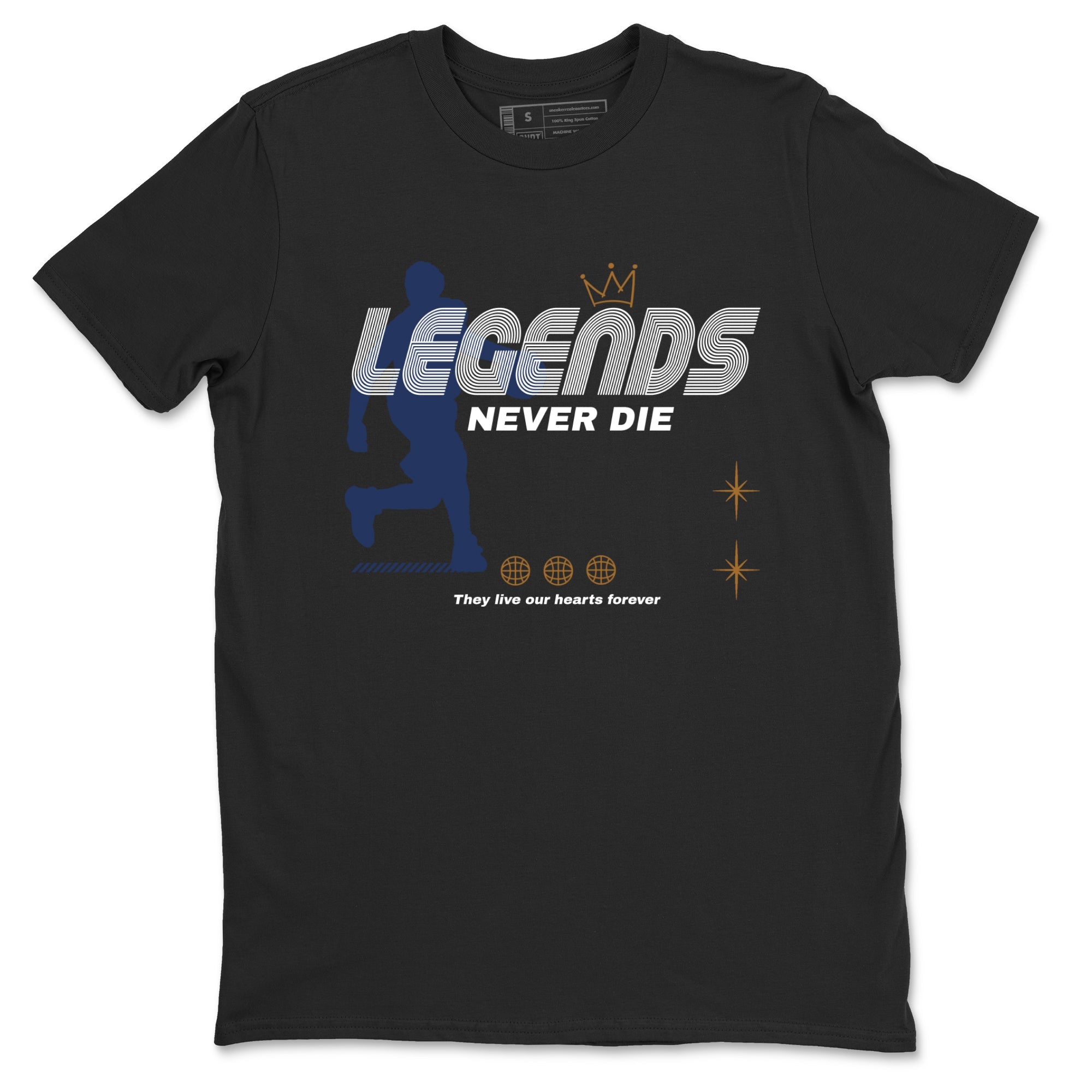 13s Midnight Navy shirts to match jordans Legends Never Die sneaker match tees Air Jordan 13 Midnight Navy match shoes to clothes Drip Gear Zone unisex cotton Black 2 shirts