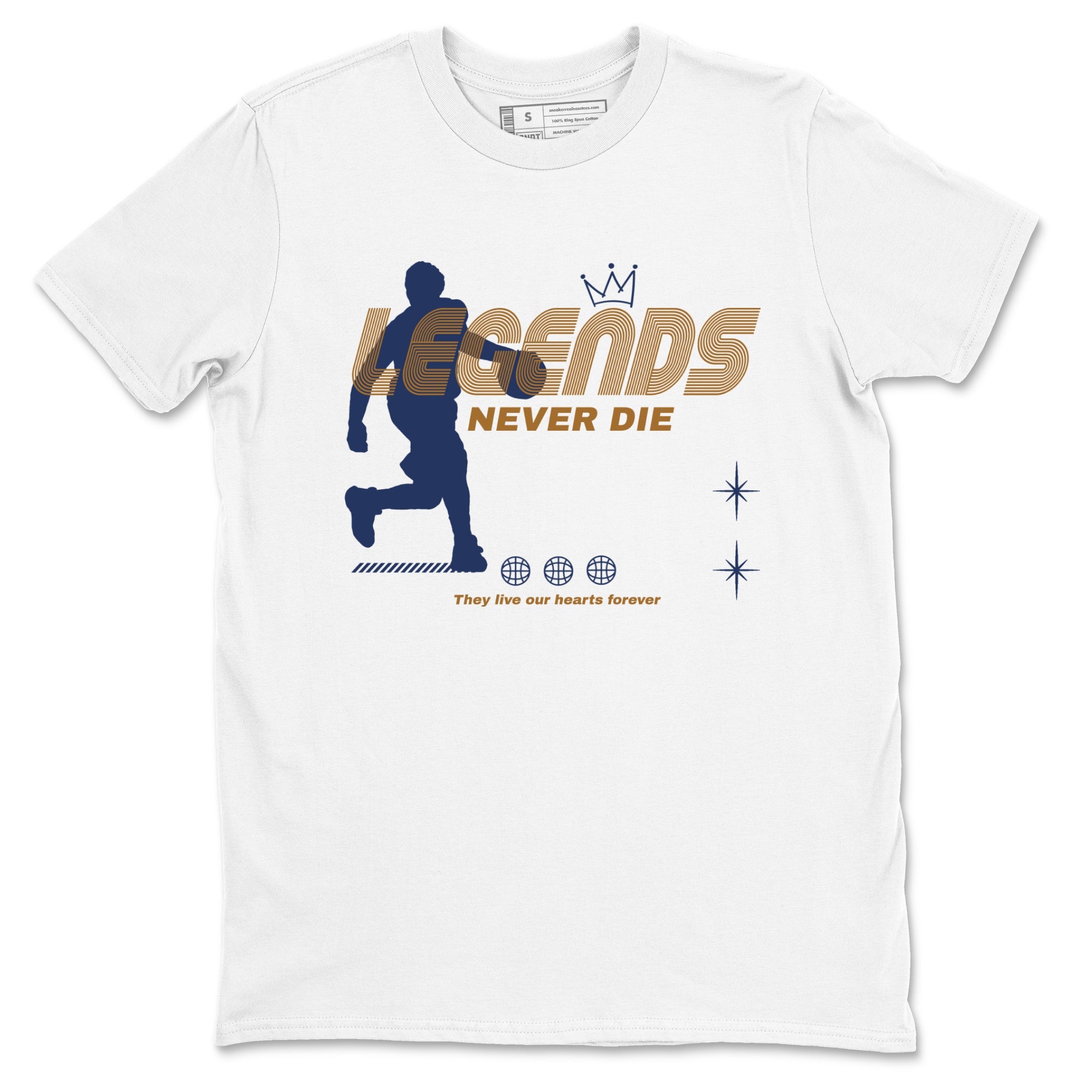 13s Midnight Navy shirts to match jordans Legends Never Die sneaker match tees Air Jordan 13 Midnight Navy match shoes to clothes Drip Gear Zone unisex cotton White 2 shirts