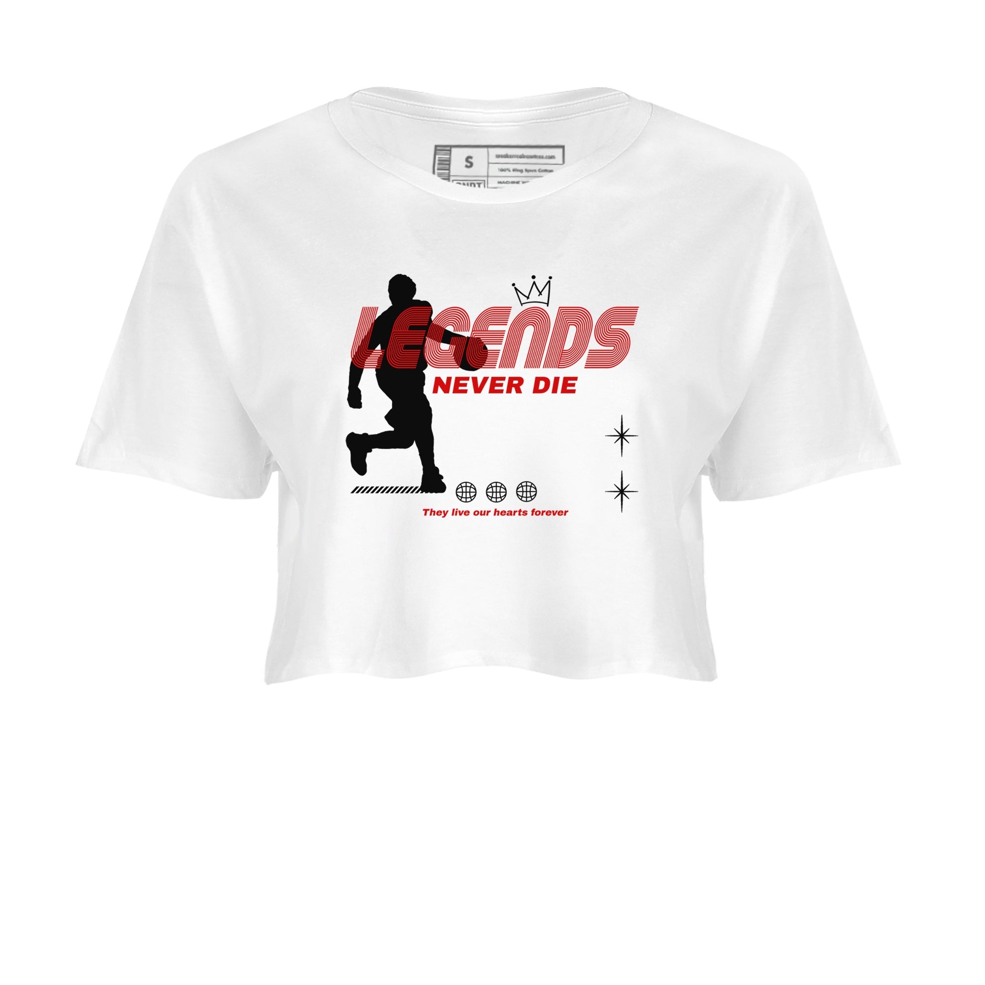 Air Jordan 14 Black Toe t shirts to match sneakers Legends Never Die sneaker match tees 14s Black Toe sneaker match tee Drip Gear Zone unisex cotton White 2 crop tee
