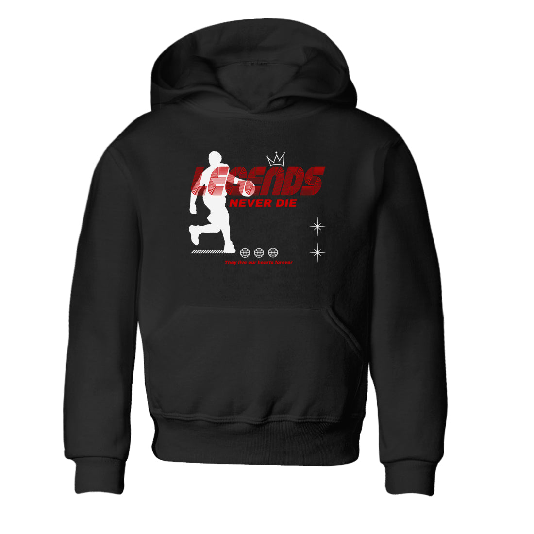 Jordan 14 Retro Black Toe t shirts to match sneakers Legends Never Die sneaker match tees 14s Black Toe sneaker match tee Drip Gear Zone Youth Baby Black 2 tee