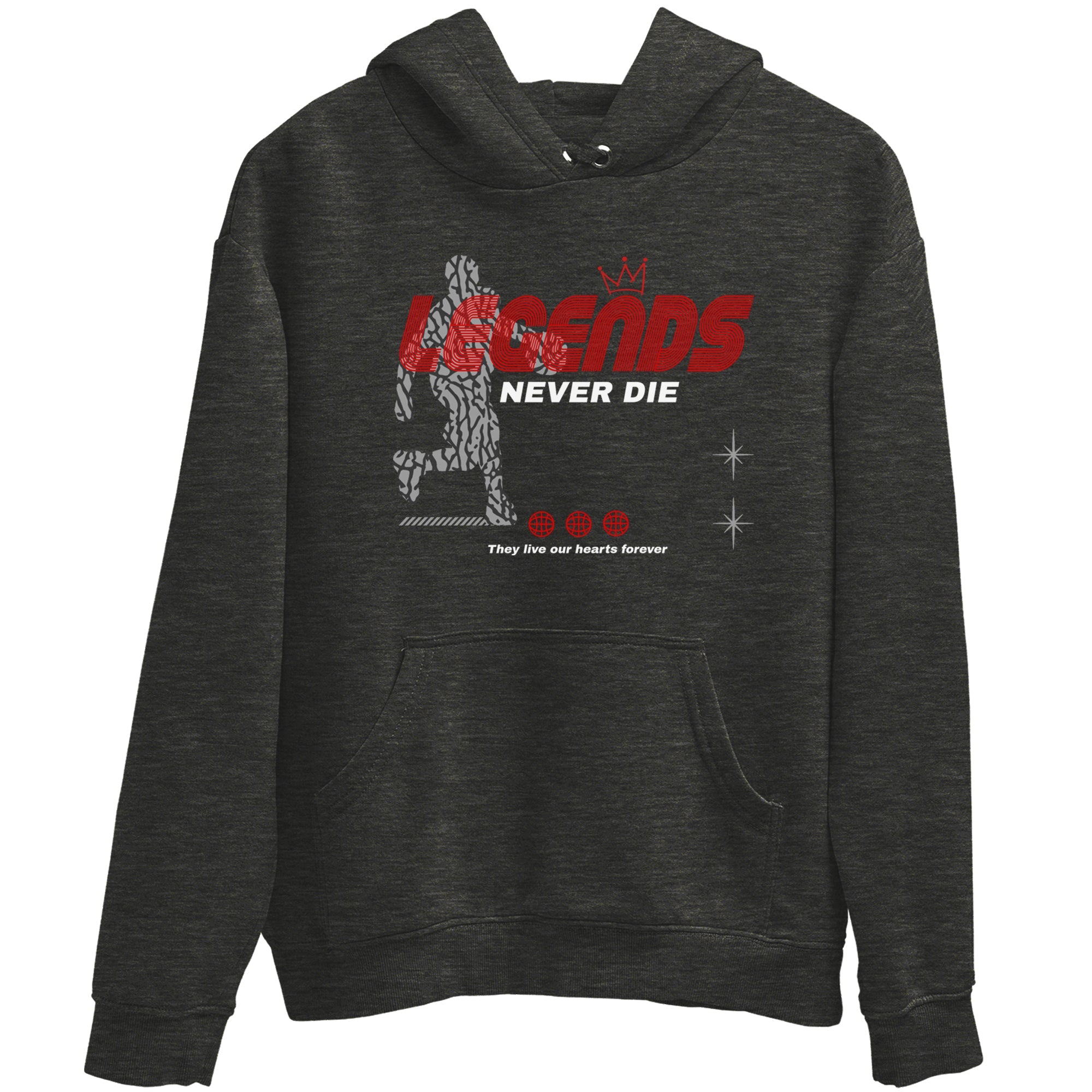 3s Black Cement shirts to match jordans Legends Never Die sneaker match tees Air Jordan 3 Black Cement match shoes to clothes Drip Gear Zone unisex cotton Charcoal Heather 2 shirts