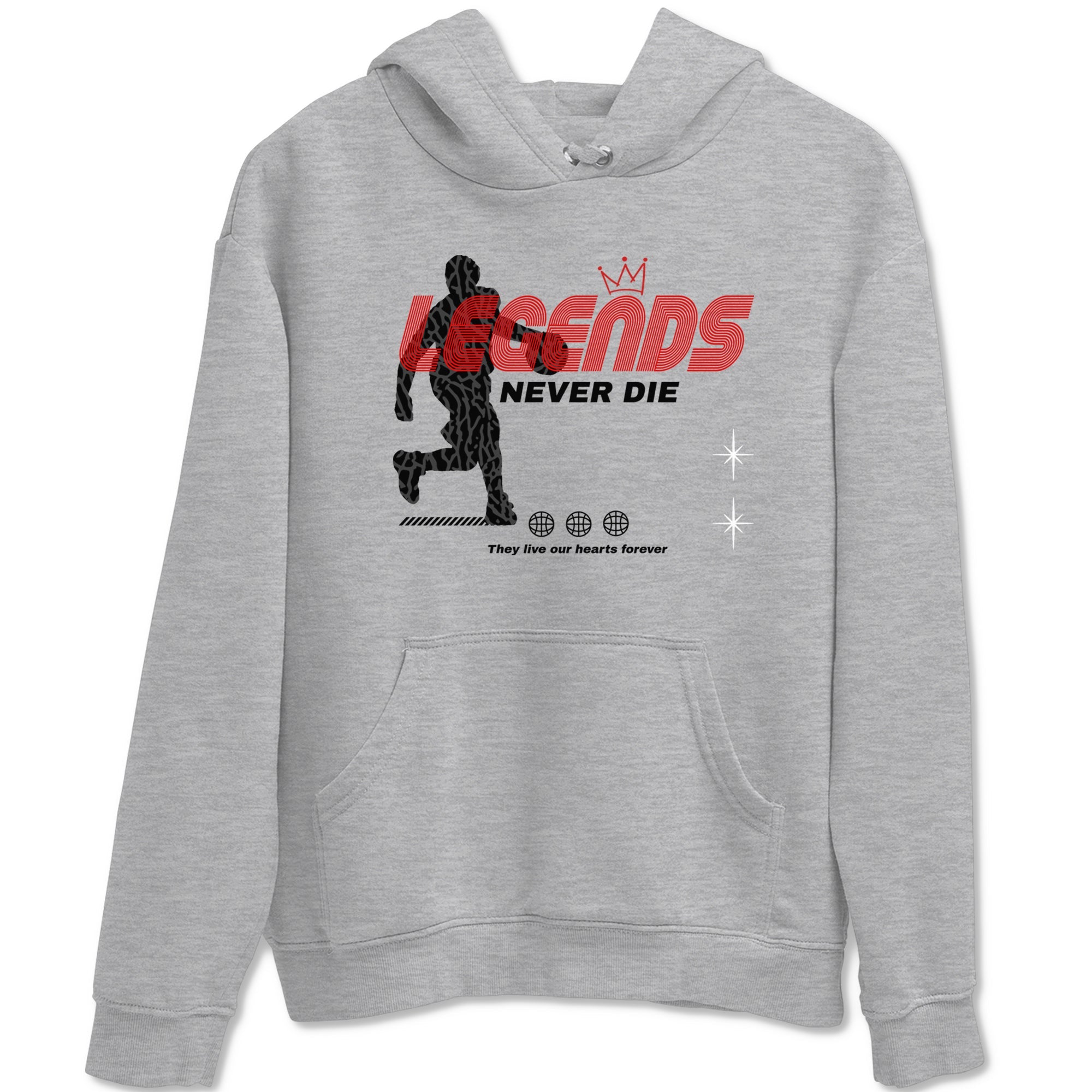 3s Black Cement shirts to match jordans Legends Never Die sneaker match tees Air Jordan 3 Black Cement match shoes to clothes Drip Gear Zone unisex cotton Heather Grey 2 shirts