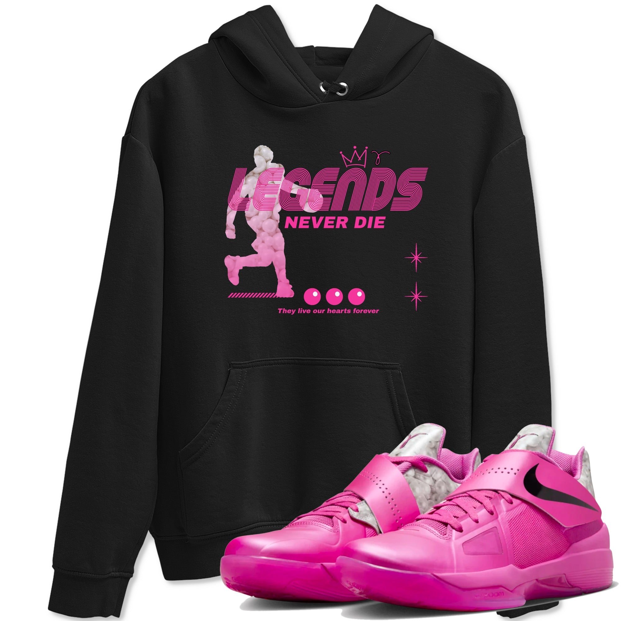 Nike KD 4 Retro Aunt Pearl shirts to match jordans Legends Never Die sneaker match tees Nike KD 4 Aunt Pearl match shoes to clothes Drip Gear Zone unisex cotton Black 1 shirts