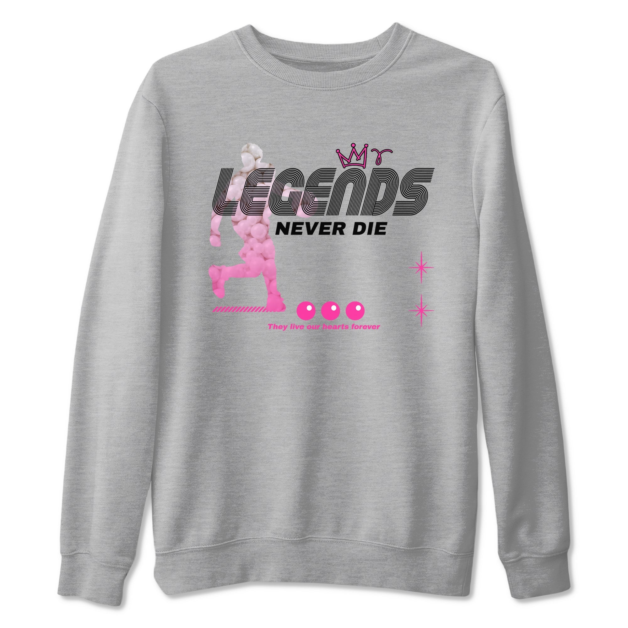 Nike KD 4 Retro Aunt Pearl shirts to match jordans Legends Never Die sneaker match tees Nike KD 4 Aunt Pearl match shoes to clothes Drip Gear Zone unisex cotton Heather Grey 2 shirts