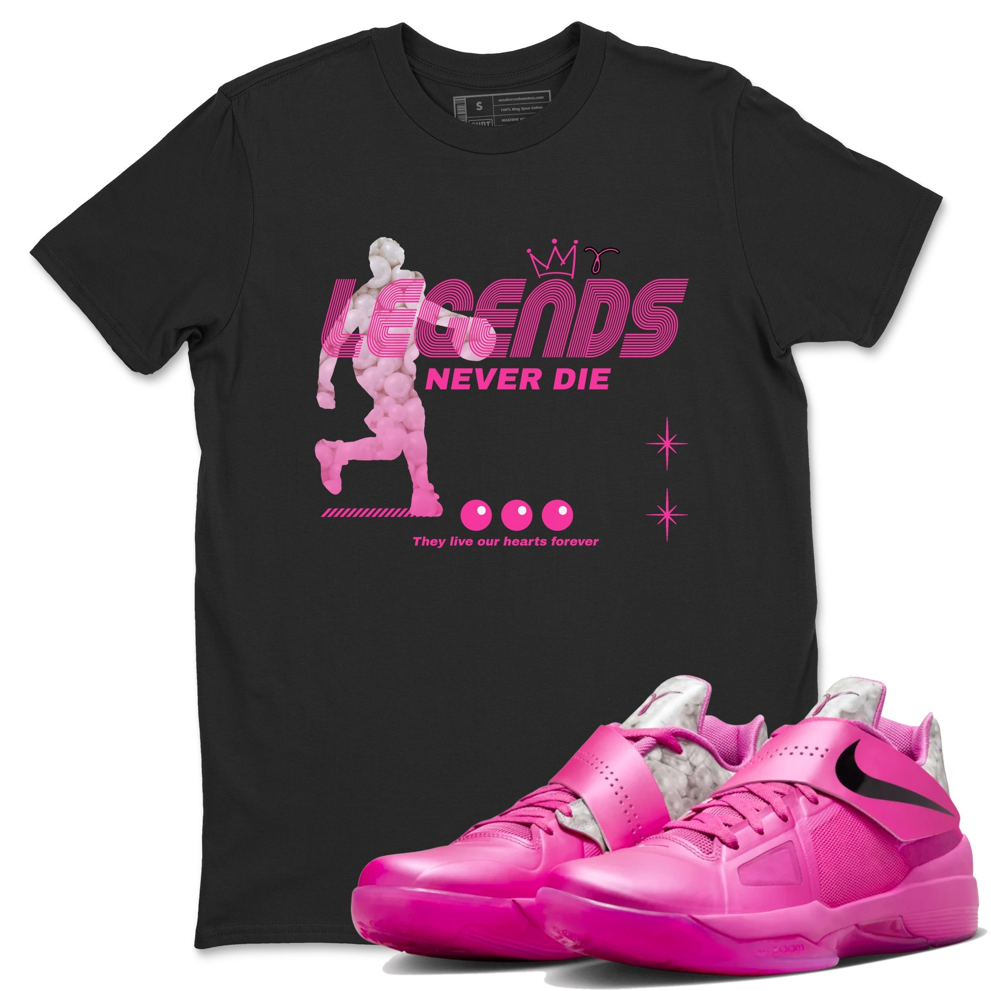 Nike KD 4 Retro Aunt Pearl shirts to match jordans Legends Never Die sneaker match tees Nike KD 4 Aunt Pearl match shoes to clothes Drip Gear Zone unisex cotton Black 1 shirts