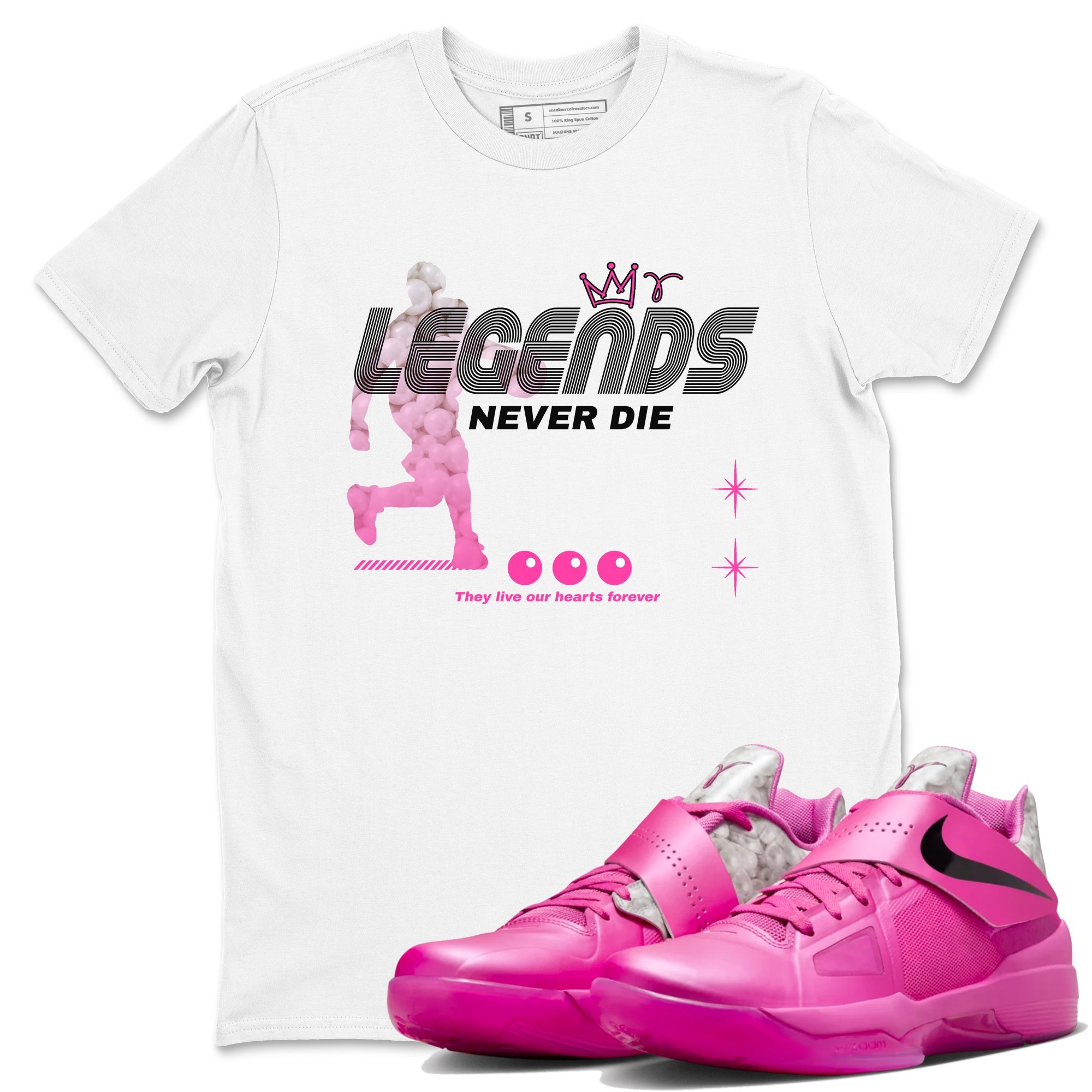 Nike KD 4 Retro Aunt Pearl shirts to match jordans Legends Never Die sneaker match tees Nike KD 4 Aunt Pearl match shoes to clothes Drip Gear Zone unisex cotton White 1 shirts