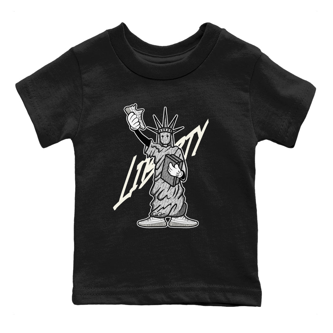 Yeezy 350 Static shirt to match jordans Liberty Of Staute sneaker tees Adidas Yeezy 350 Static Drip Gear Zone Baby Toddler Black 2 T-Shirt