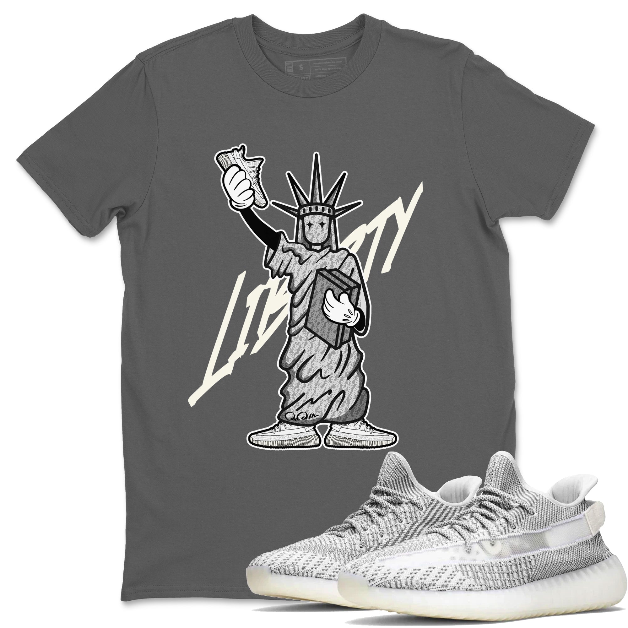 Yeezy 350 Static shirt to match jordans Liberty Of Staute sneaker tees Adidas Yeezy 350 Static Drip Gear Zone Unisex Cool Grey 1 T-Shirt