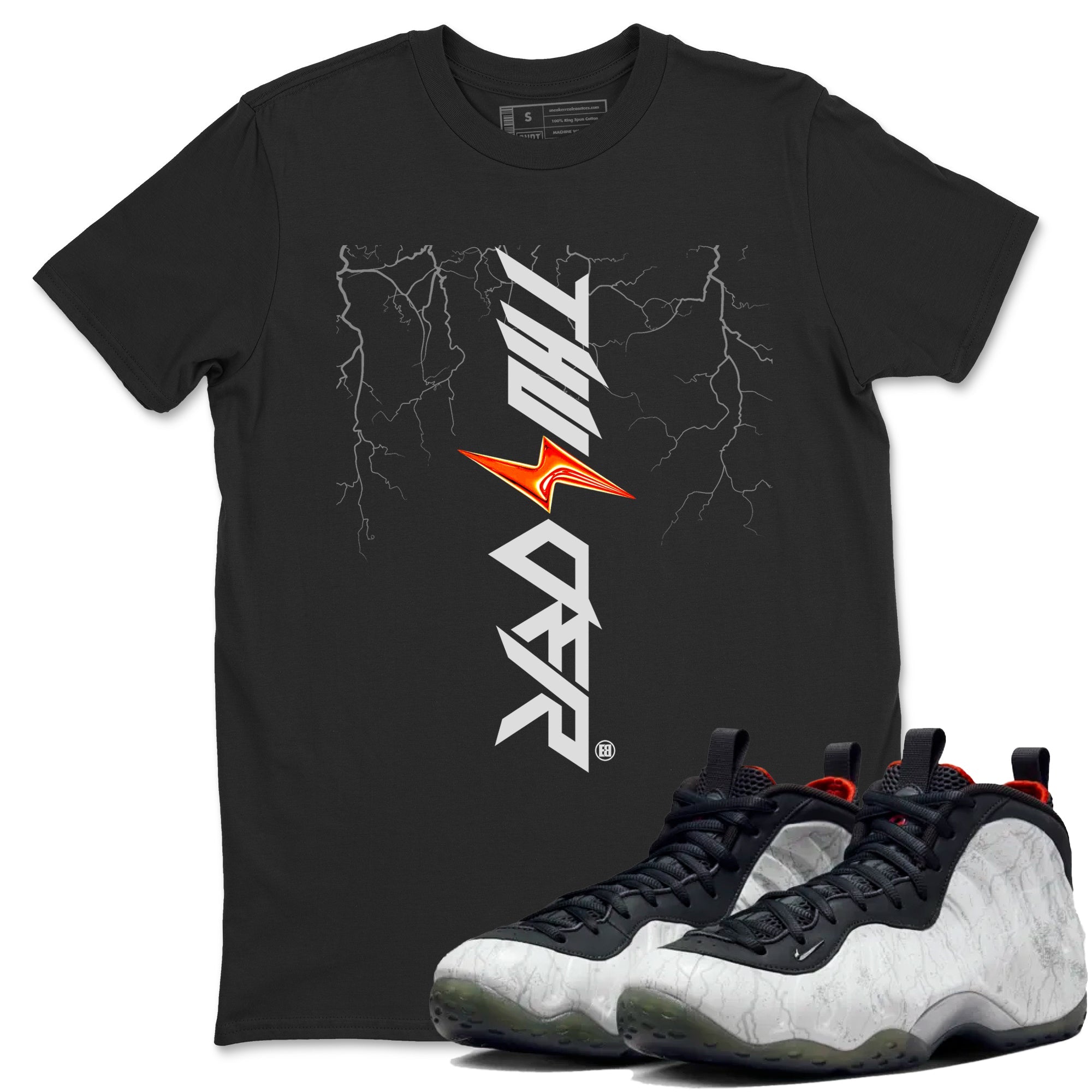 Foams One Jin shirts to match jordans Lightning Thunder sneaker match tees Air Foamposite One Jin match shoes to clothes Drip Gear Zone unisex cotton Black 1 shirts