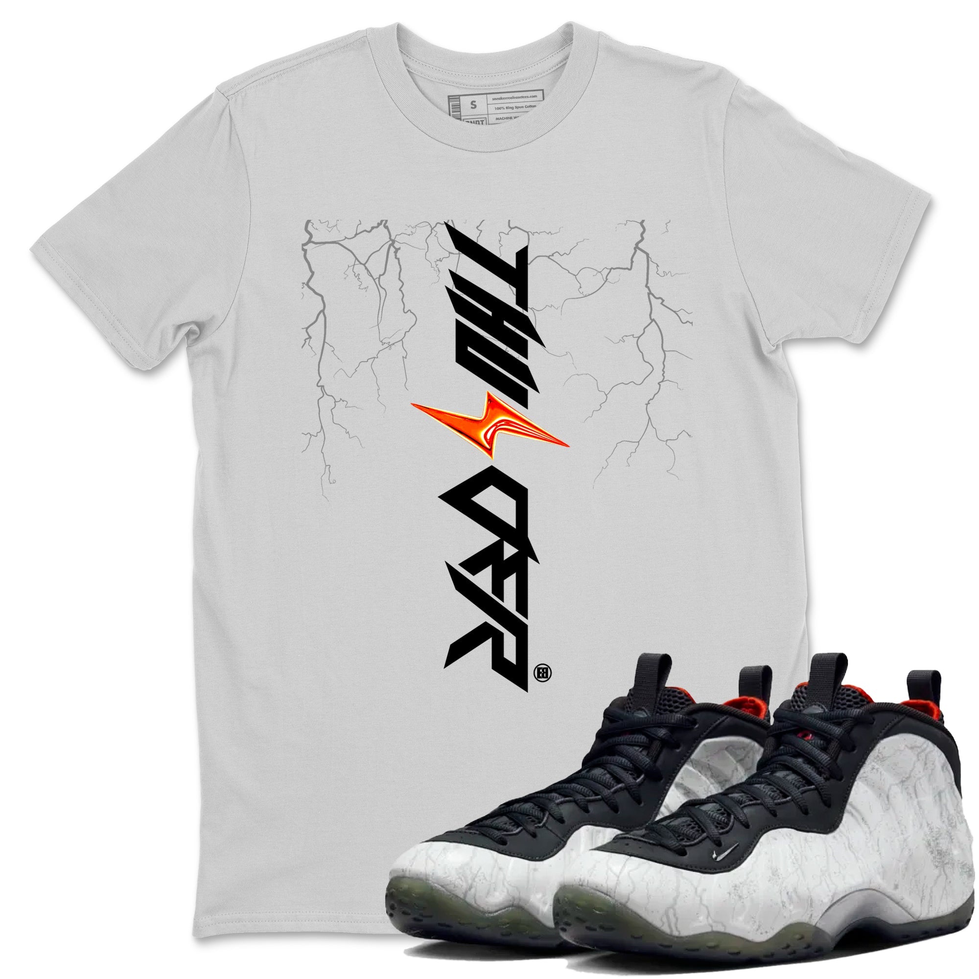 Foams One Jin shirts to match jordans Lightning Thunder sneaker match tees Air Foamposite One Jin match shoes to clothes Drip Gear Zone unisex cotton Silver 1 shirts