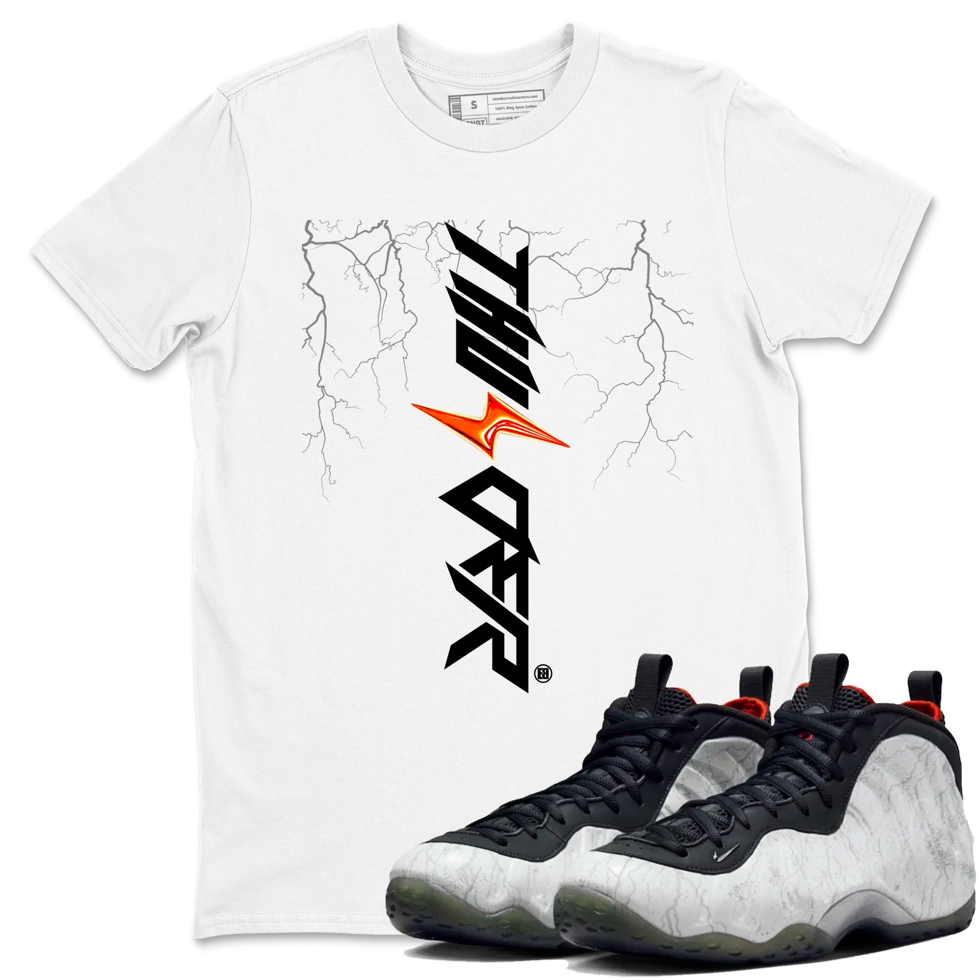 Foams One Jin shirts to match jordans Lightning Thunder sneaker match tees Air Foamposite One Jin match shoes to clothes Drip Gear Zone unisex cotton White 1 shirts