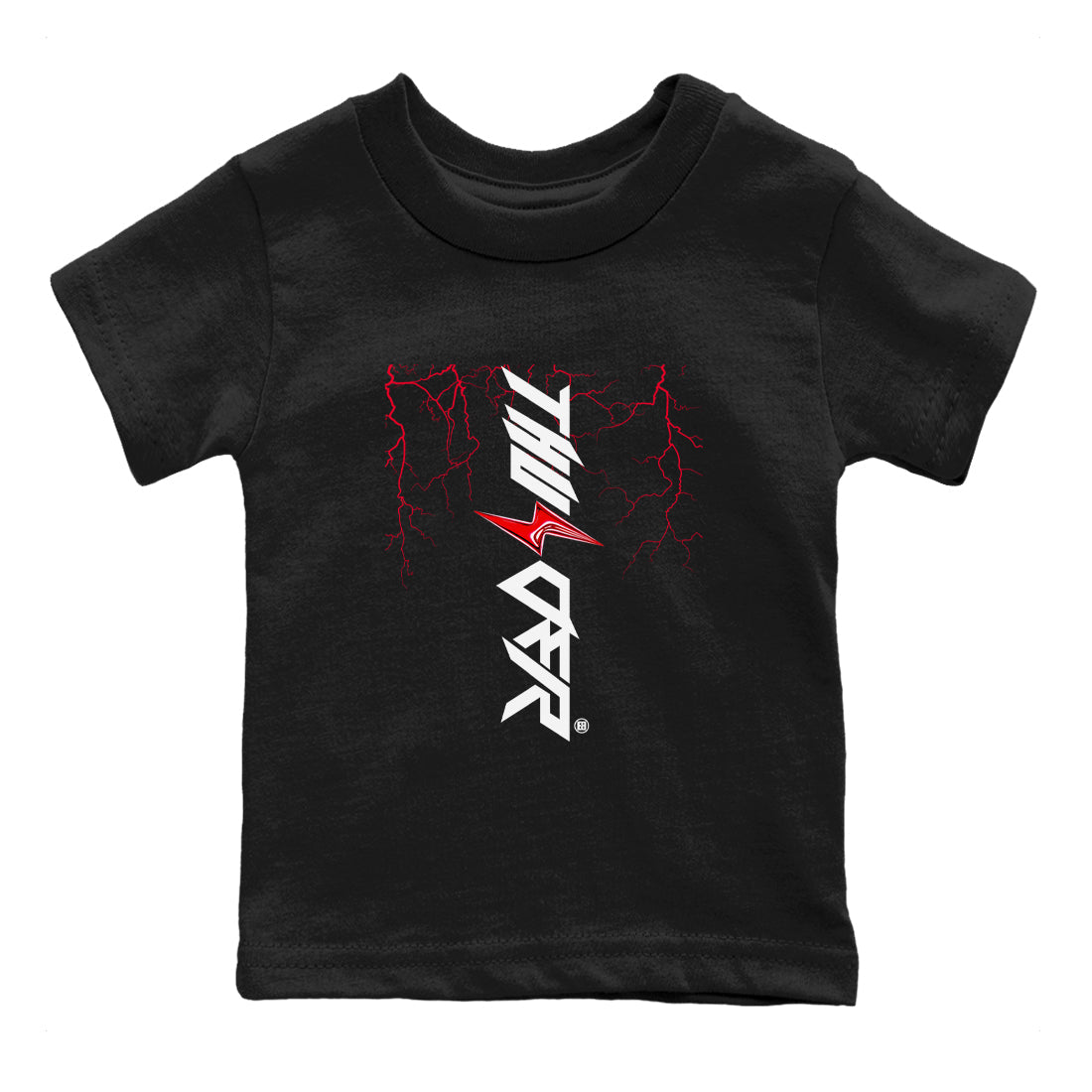 4s Red Thunder shirts to match jordans Lightning Thunder sneaker match tees Air Jordan 4 Red Thunder Drip Gear Zone streetwear brand Baby and Youth Black 2 cotton tee