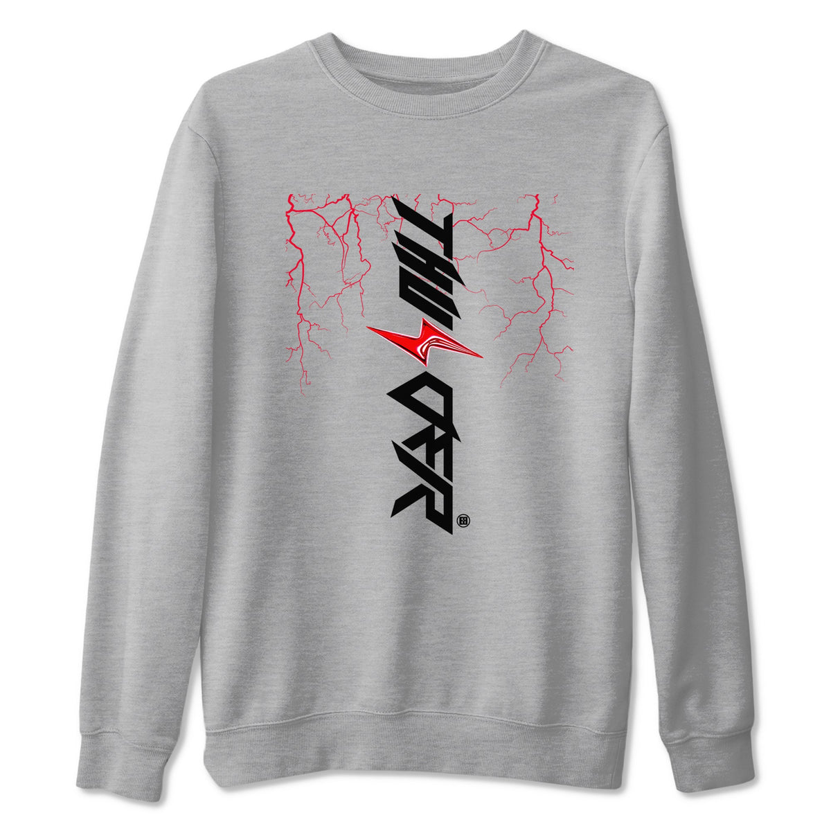 4s Red Thunder shirts to match jordans Lightning Thunder sneaker match tees Air Jordan 4 Red Thunder Drip Gear Zone streetwear brand Heather Grey 2 unisex cotton tee
