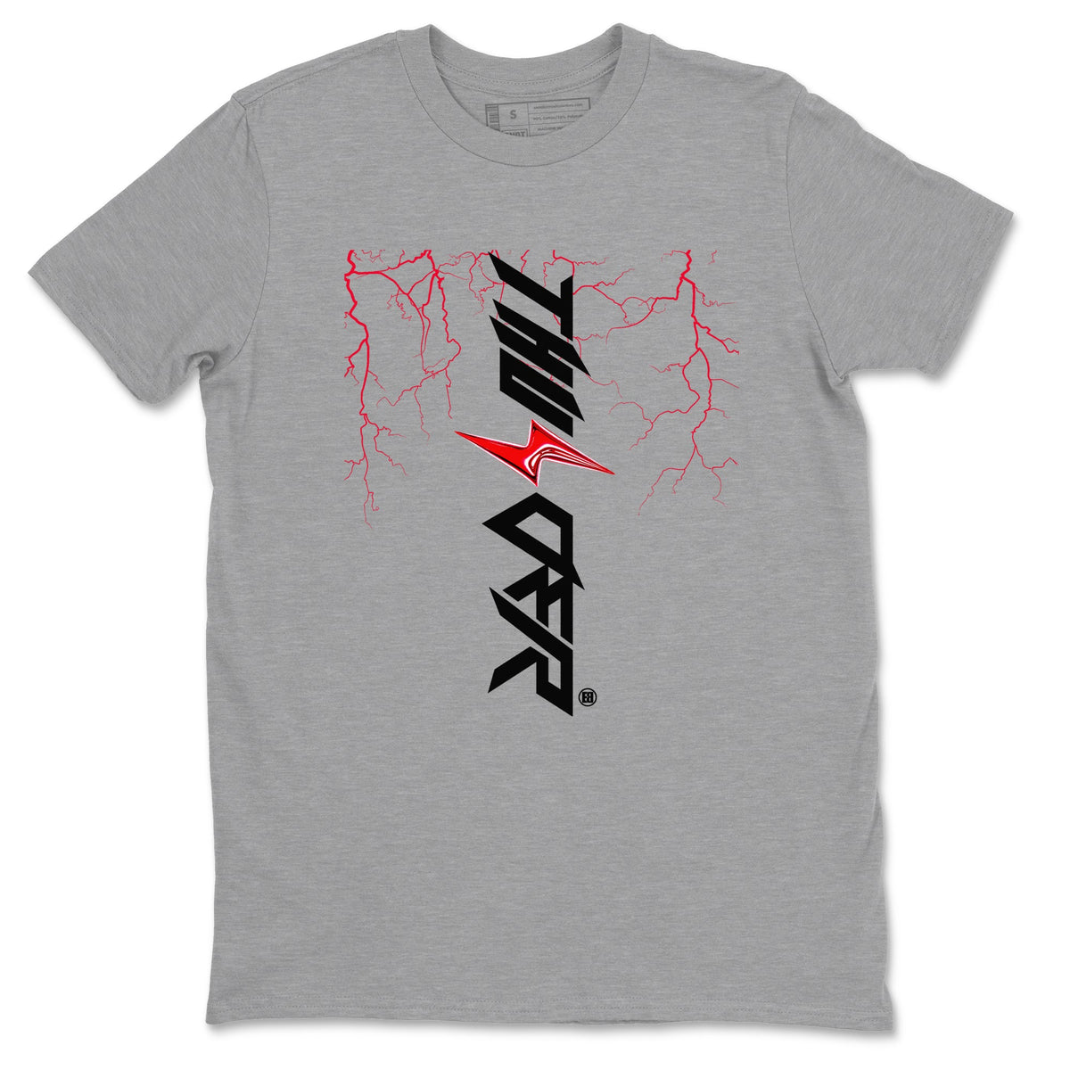 4s Red Thunder shirts to match jordans Lightning Thunder sneaker match tees Air Jordan 4 Red Thunder Drip Gear Zone streetwear brand Heather Grey 2 unisex cotton tee