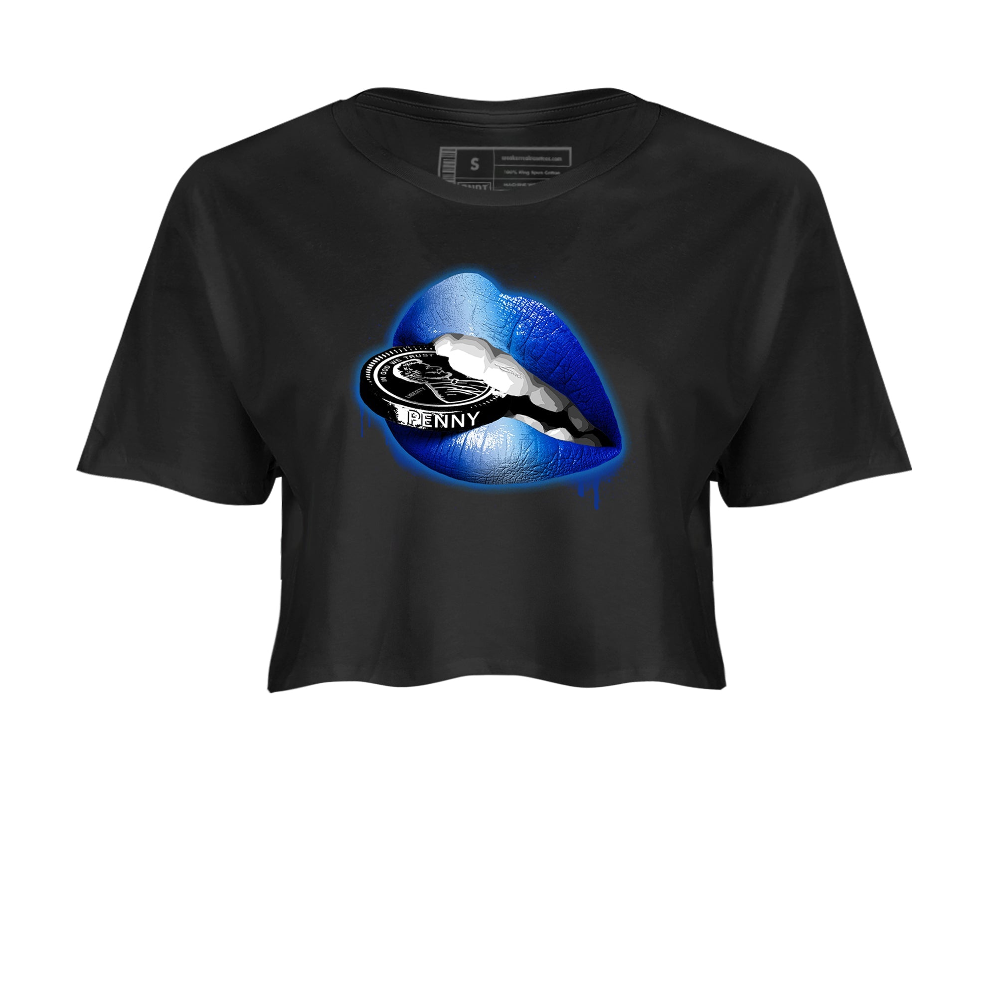 Foams One Royal shirts to match jordans Lips Coin sneaker match tees Air Foamposite One Royal match shoes to clothes Drip Gear Zone unisex cotton Black 2 crop tee