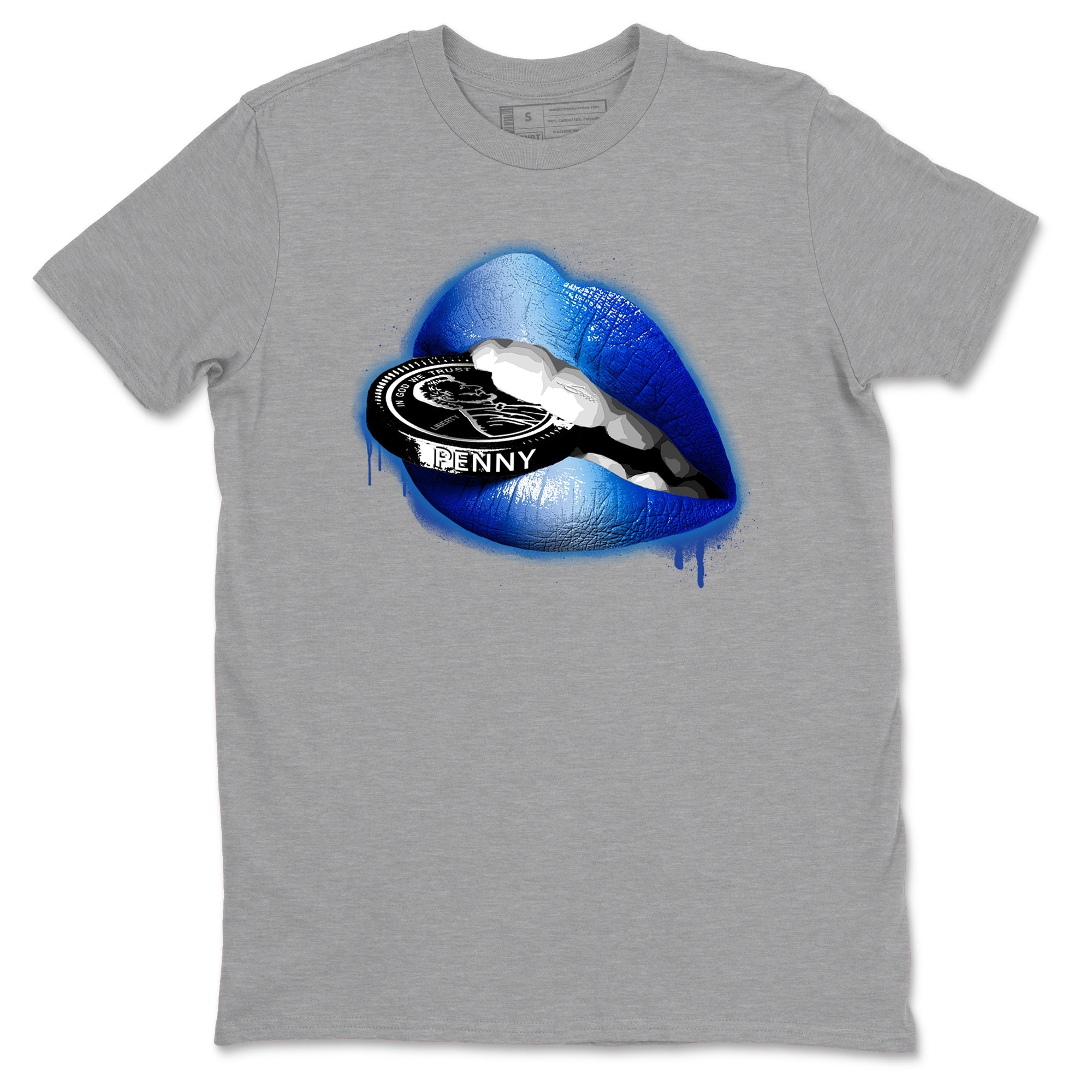 Foams One Royal shirts to match jordans Lips Coin sneaker match tees Air Foamposite One Royal match shoes to clothes Drip Gear Zone unisex cotton Heather Grey 2 shirts