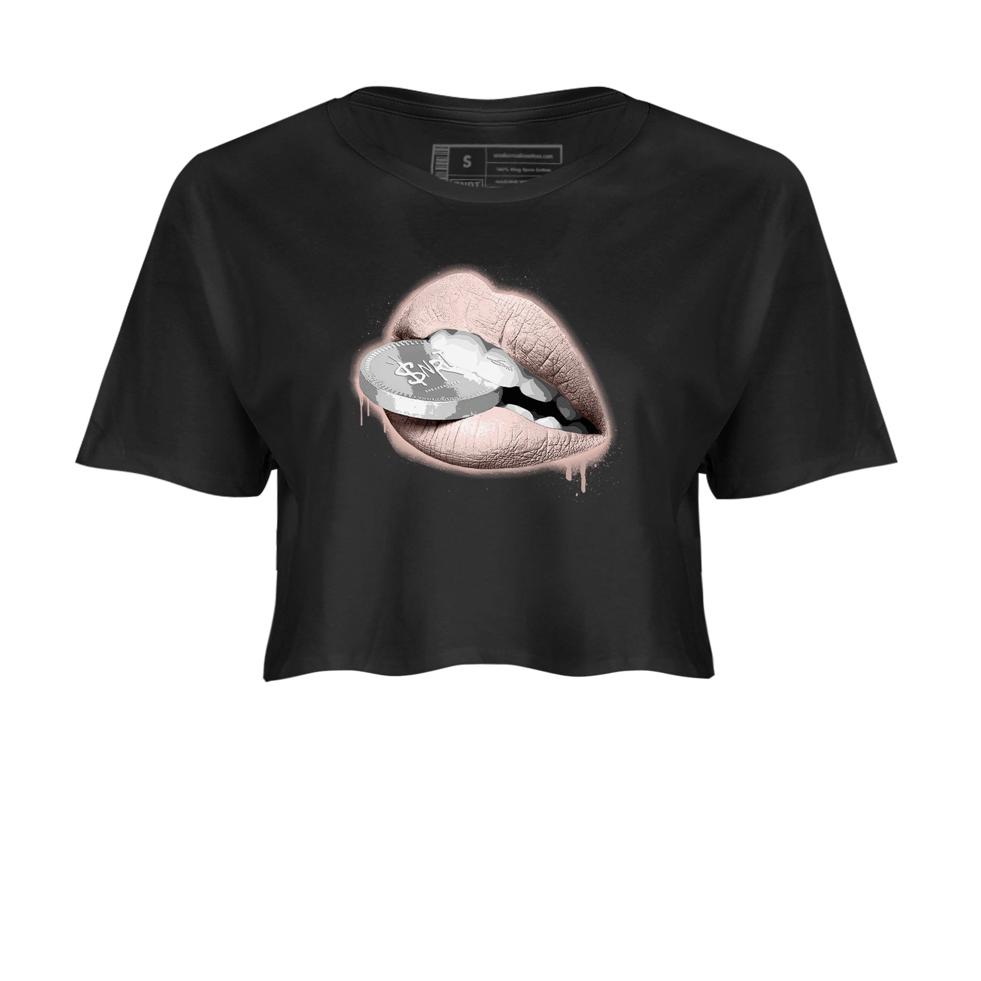 11s Legend Pink shirts to match jordans Lips Coin sneaker match tees Air Jordan 11 Legend Pink Drip Gear Zone streetwear brand Black 2 crop tee