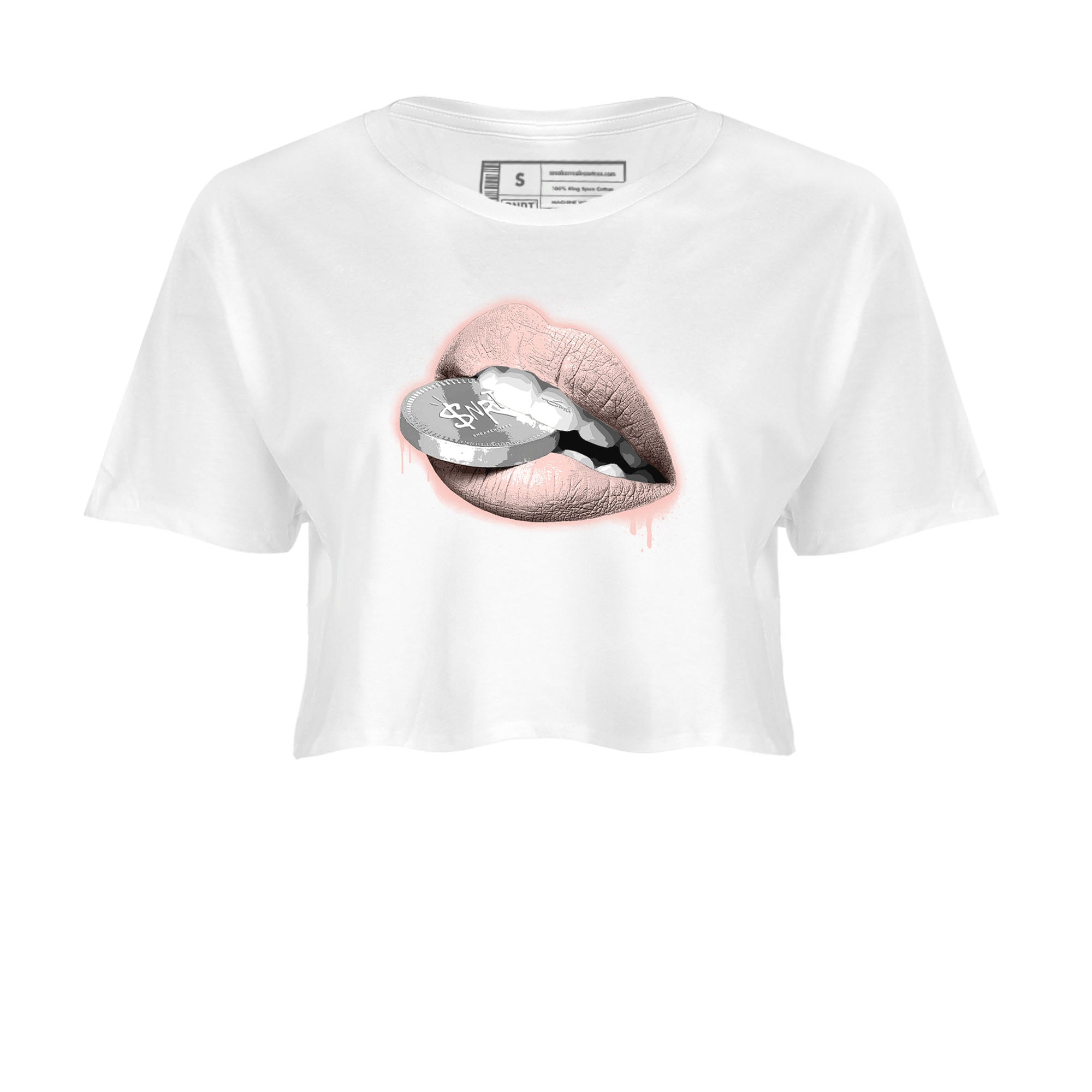 11s Legend Pink shirts to match jordans Lips Coin sneaker match tees Air Jordan 11 Legend Pink Drip Gear Zone streetwear brand White 2 crop tee