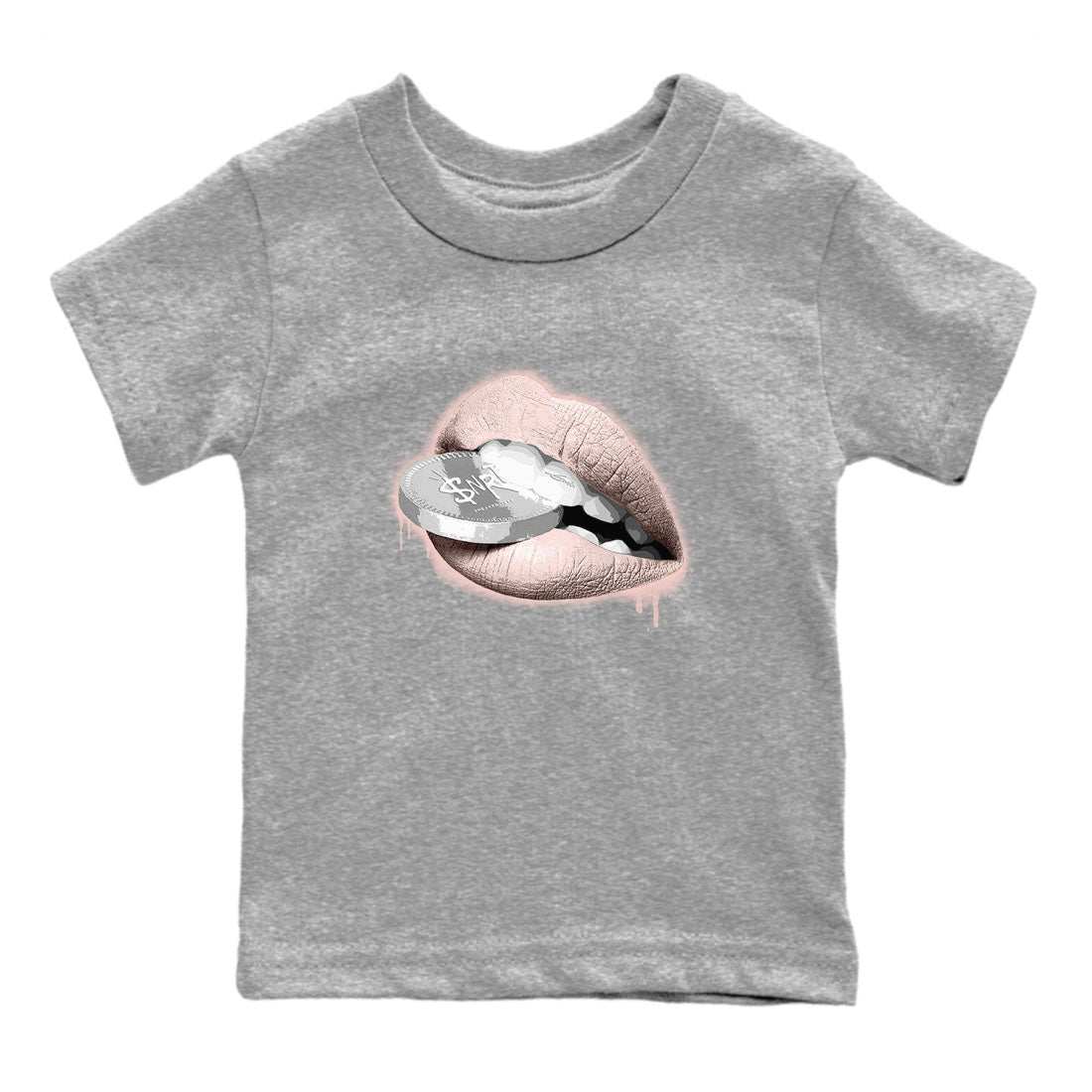 11s Legend Pink shirts to match jordans Lips Coin sneaker match tees Air Jordan 11 Legend Pink Drip Gear Zone streetwear brand Baby and Youth Heather Grey 2 cotton tee