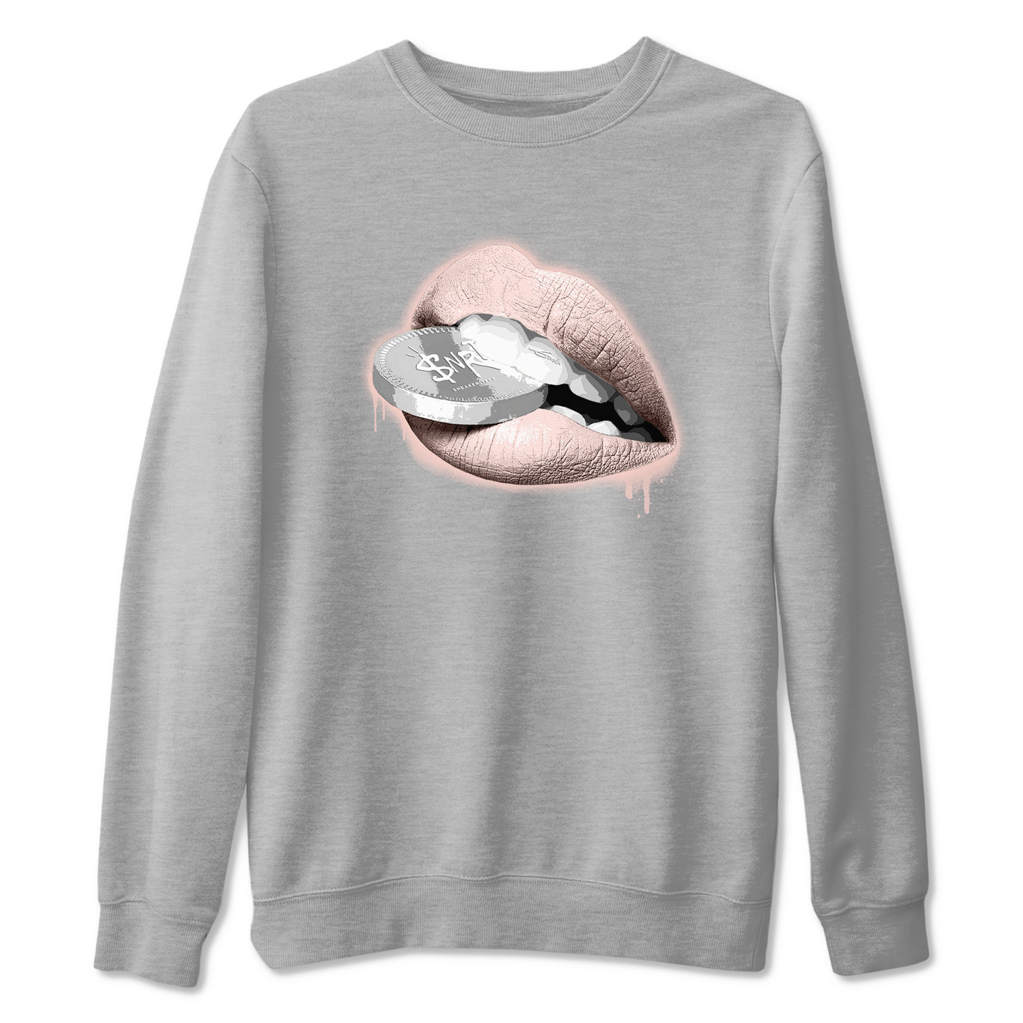 11s Legend Pink shirts to match jordans Lips Coin sneaker match tees Air Jordan 11 Legend Pink Drip Gear Zone streetwear brand Heather Grey 2 unisex cotton tee