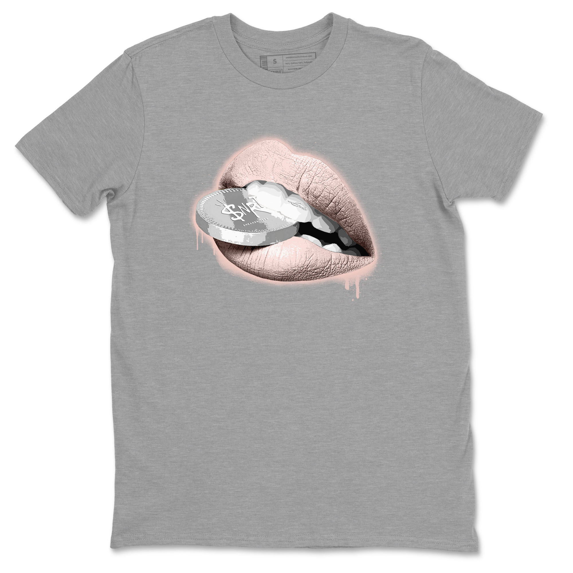 11s Legend Pink shirts to match jordans Lips Coin sneaker match tees Air Jordan 11 Legend Pink Drip Gear Zone streetwear brand Heather Grey 2 unisex cotton tee