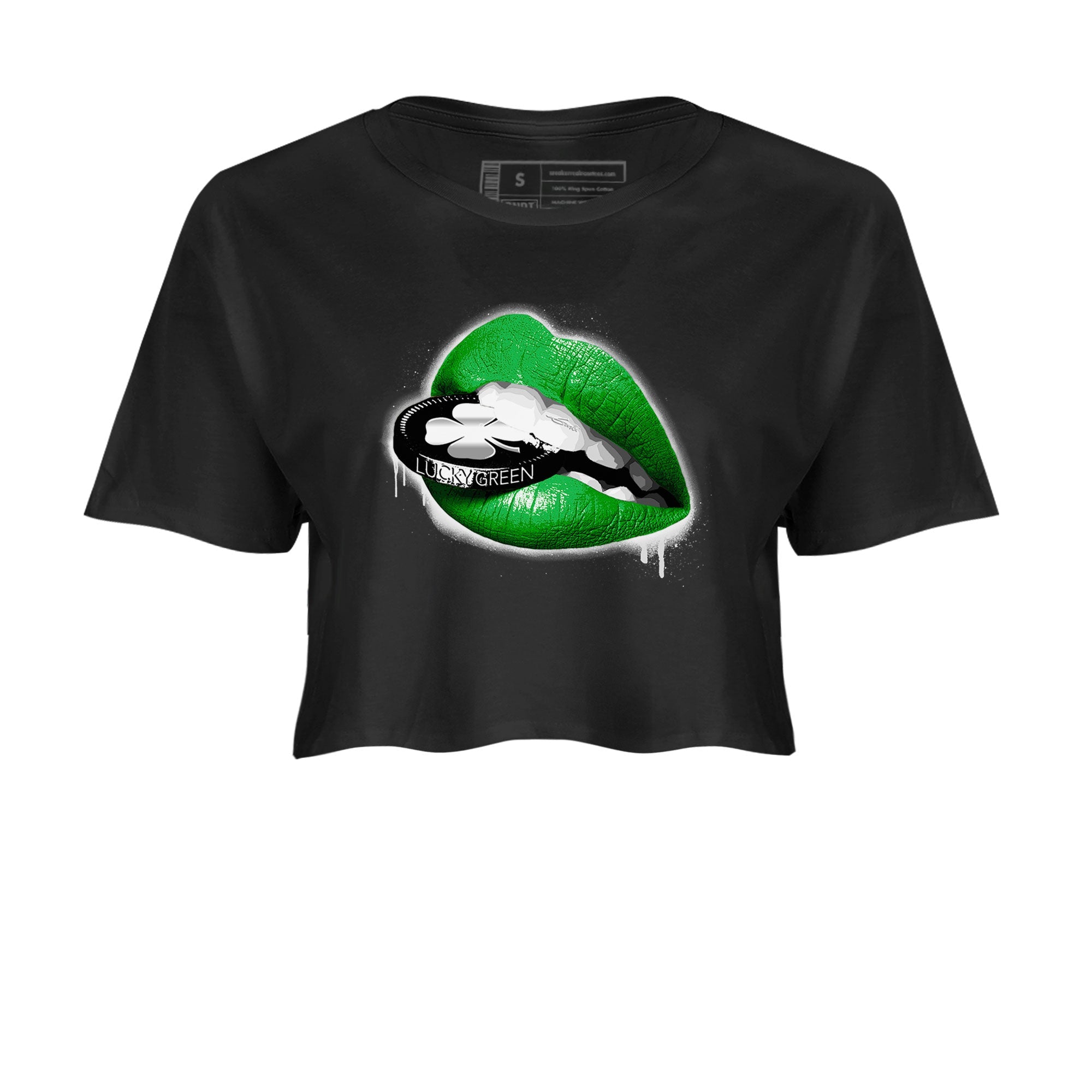 AJ5 Retro Lucky Green shirt to match jordans Lips Coin sneaker tees Air Jordan 5 Retro Lucky Green Drip Gear Zone Casual Crew Neck T-Shirt Black 2 Crop T-Shirt