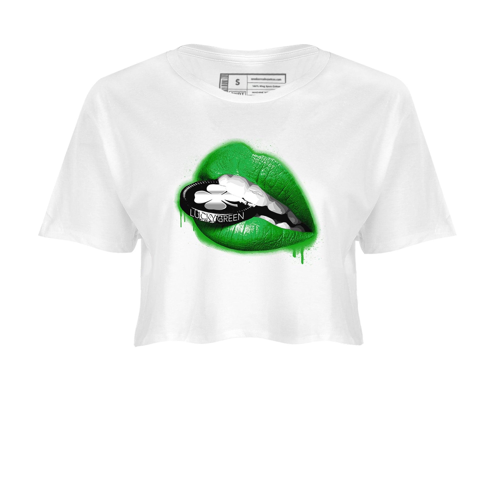 AJ5 Retro Lucky Green shirt to match jordans Lips Coin sneaker tees Air Jordan 5 Retro Lucky Green Drip Gear Zone Casual Crew Neck T-Shirt White 2 Crop T-Shirt