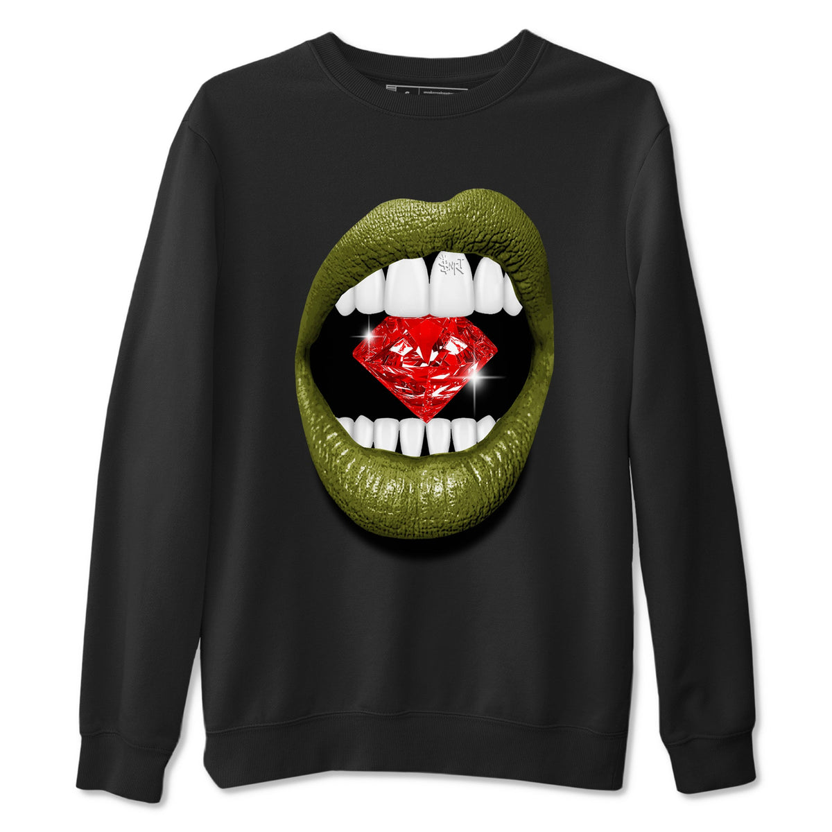 Jordan 1 Olive t shirts to match sneakers Lips Diamond sneaker match tees Air Jordan 1 Low x Travis Scott Reverse Olive tee Drip Gear Zone unisex cotton Black 2 shirts