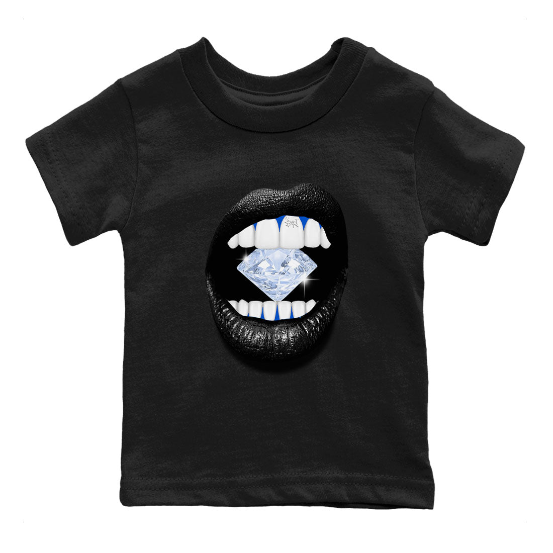 11s Black and Varsity Royal shirt to match jordans Lips Diamond sneaker tees AJ11 Black and Varsity Royal Drip Gear Zone baby toddler Black 2 cotton Shirt