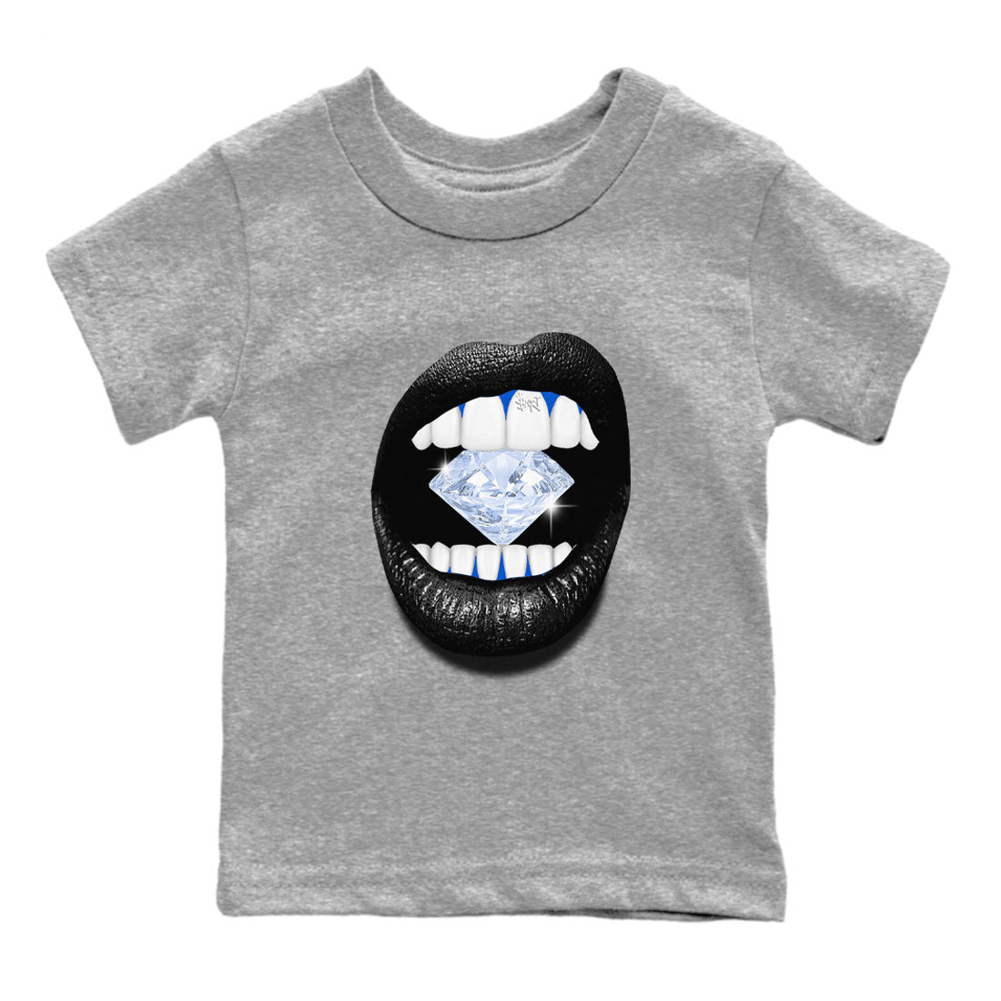 11s Black and Varsity Royal shirt to match jordans Lips Diamond sneaker tees AJ11 Black and Varsity Royal Drip Gear Zone baby toddler Heather Grey 2 cotton Shirt