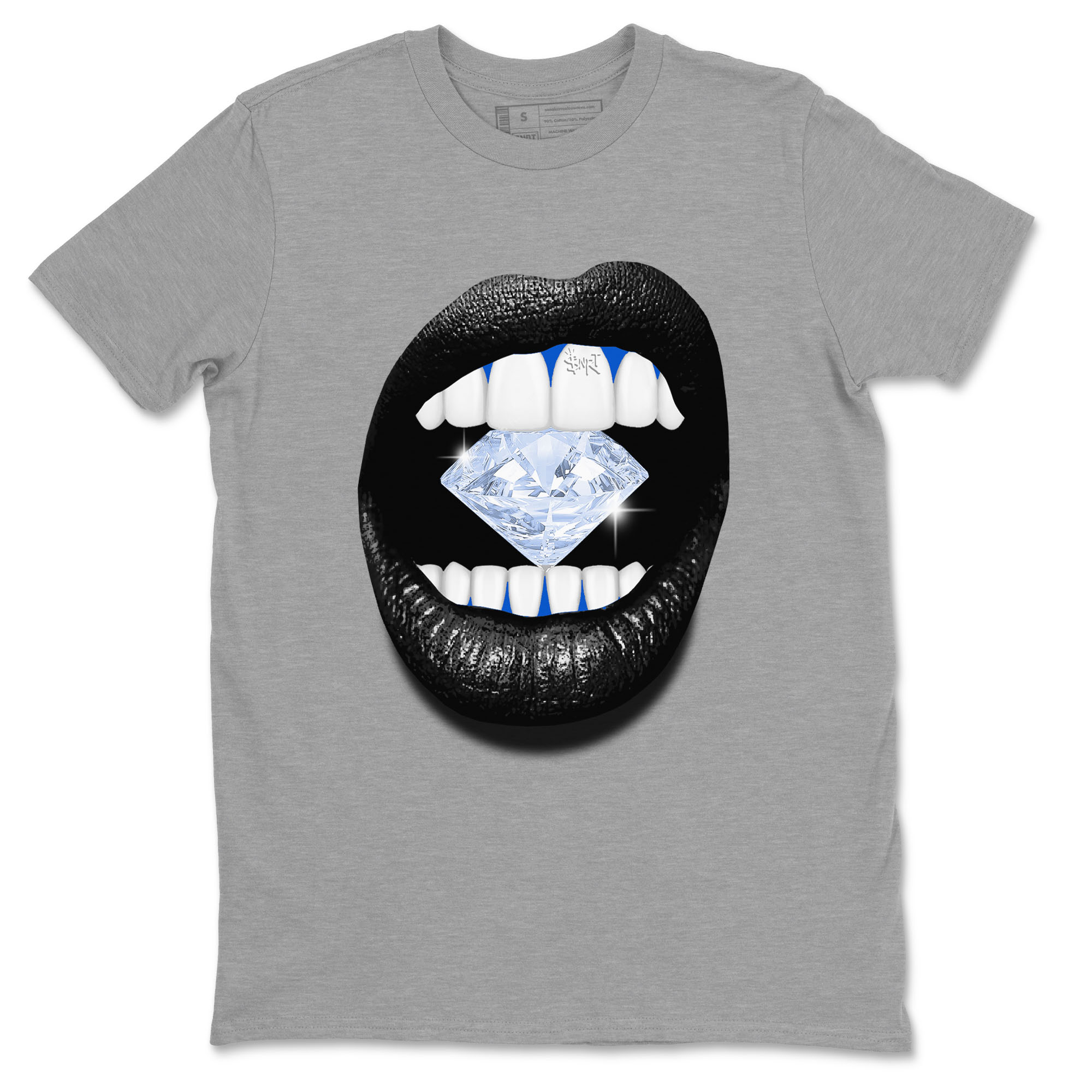 11s Black and Varsity Royal shirt to match jordans Lips Diamond sneaker tees AJ11 Black and Varsity Royal Drip Gear Zone unisex cotton Heather Grey 2 crew neck shirt