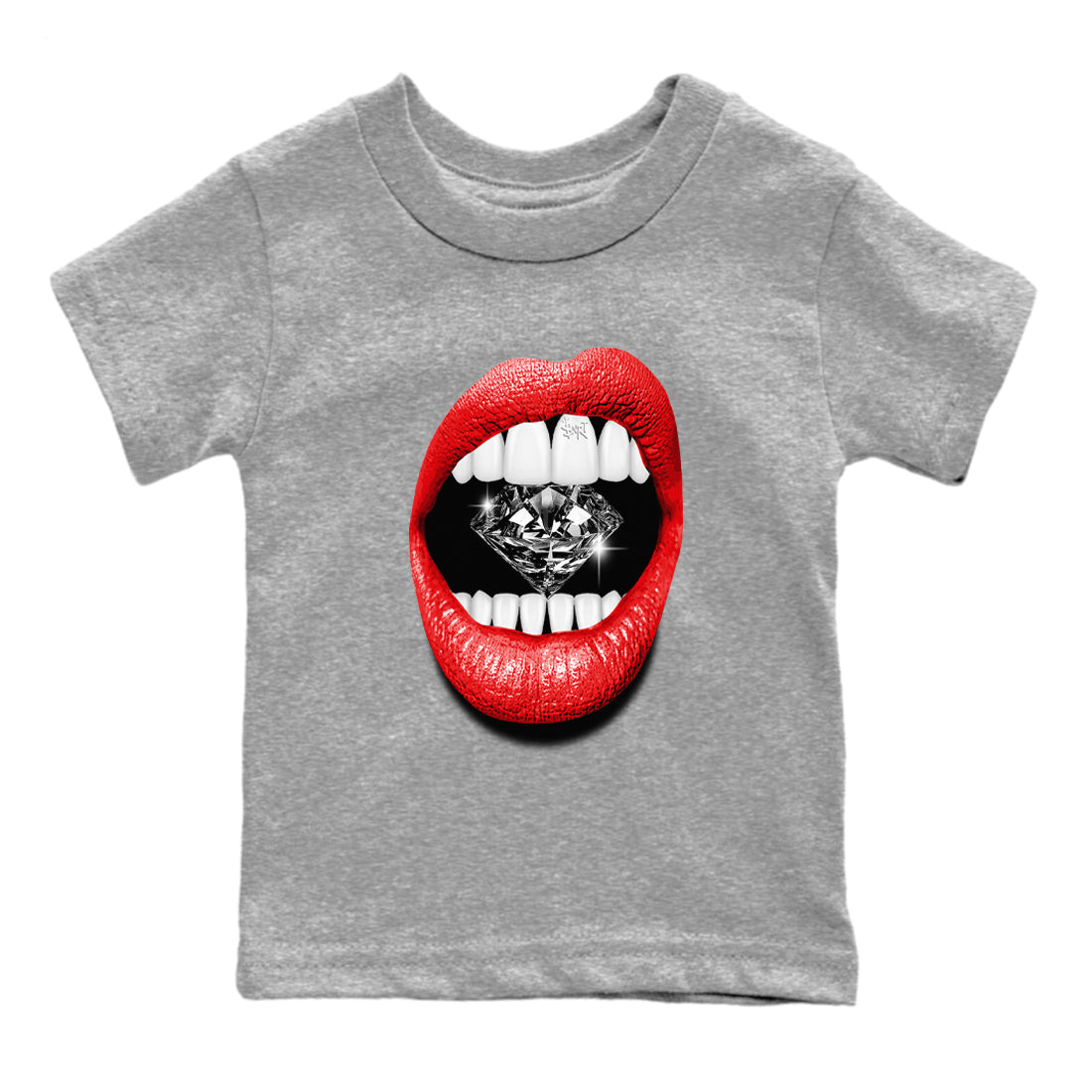 11s Bred Velvet shirts to match jordans Lips Diamond sneaker match tees Air Jordan 11 Bred Velvet match shoes to clothes Drip Gear Zone Youth Baby Heather Grey 2 tee