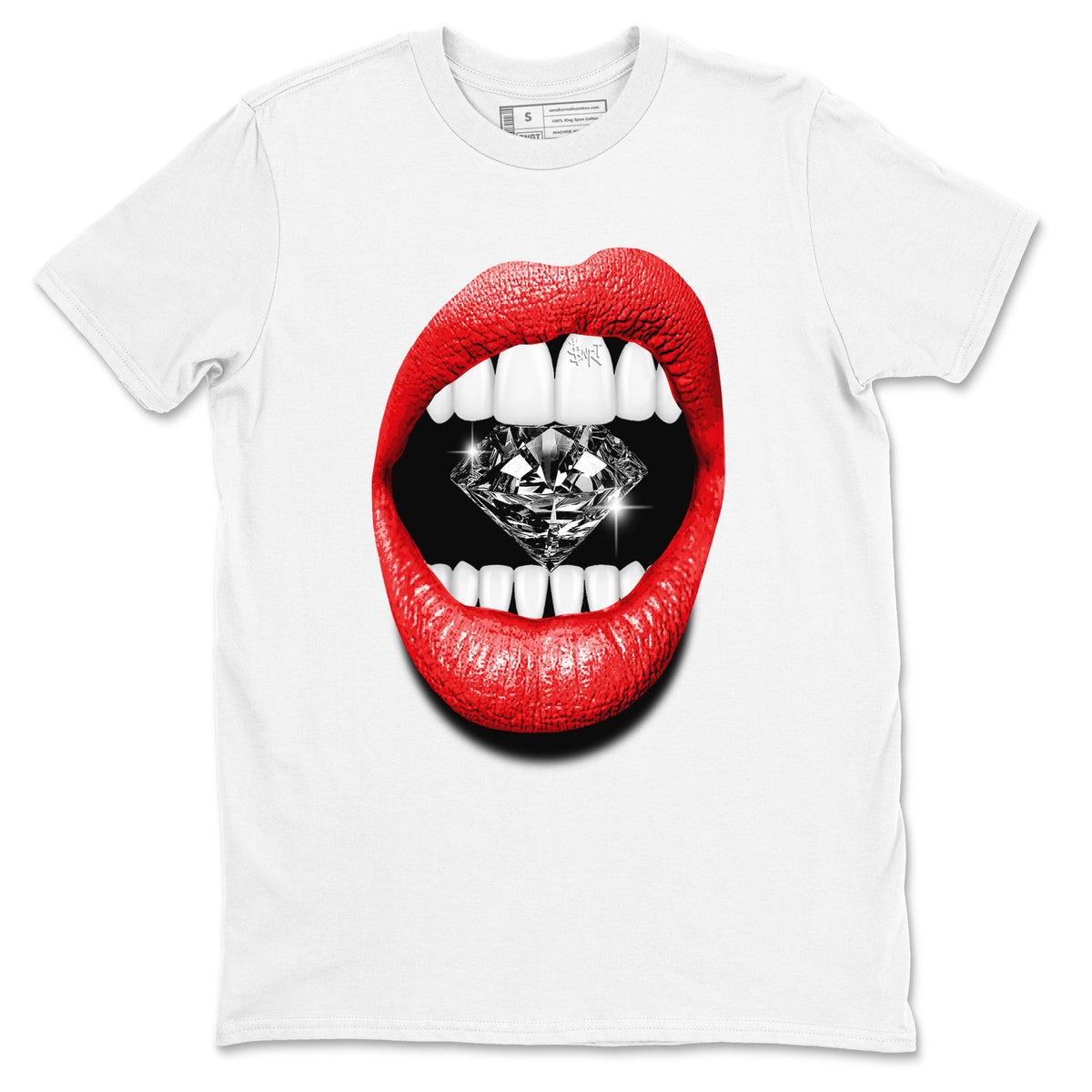 11s Bred Velvet shirts to match jordans Lips Diamond sneaker match tees Air Jordan 11 Bred Velvet match shoes to clothes Drip Gear Zone unisex cotton White 2 shirts