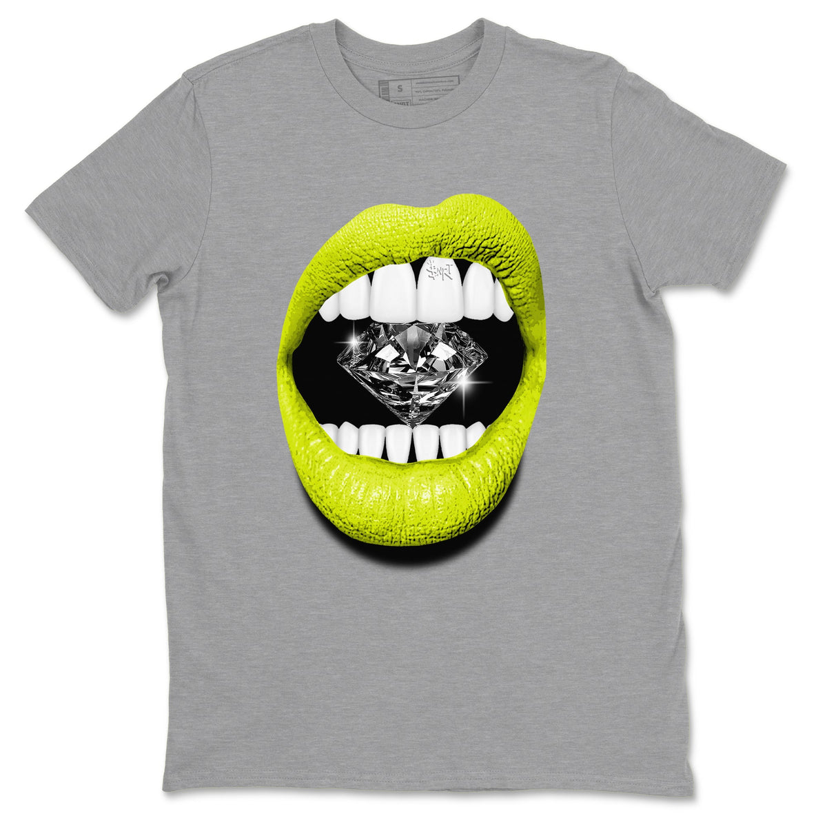 Jordan 13 Bright Cactus Shirts To Match Jordans Lips Diamond Sneaker Shirts 13s Bright Cactus Drip Gear Zone Unisex Cotton Crew Neck Heather Grey 2 crew neck shirts