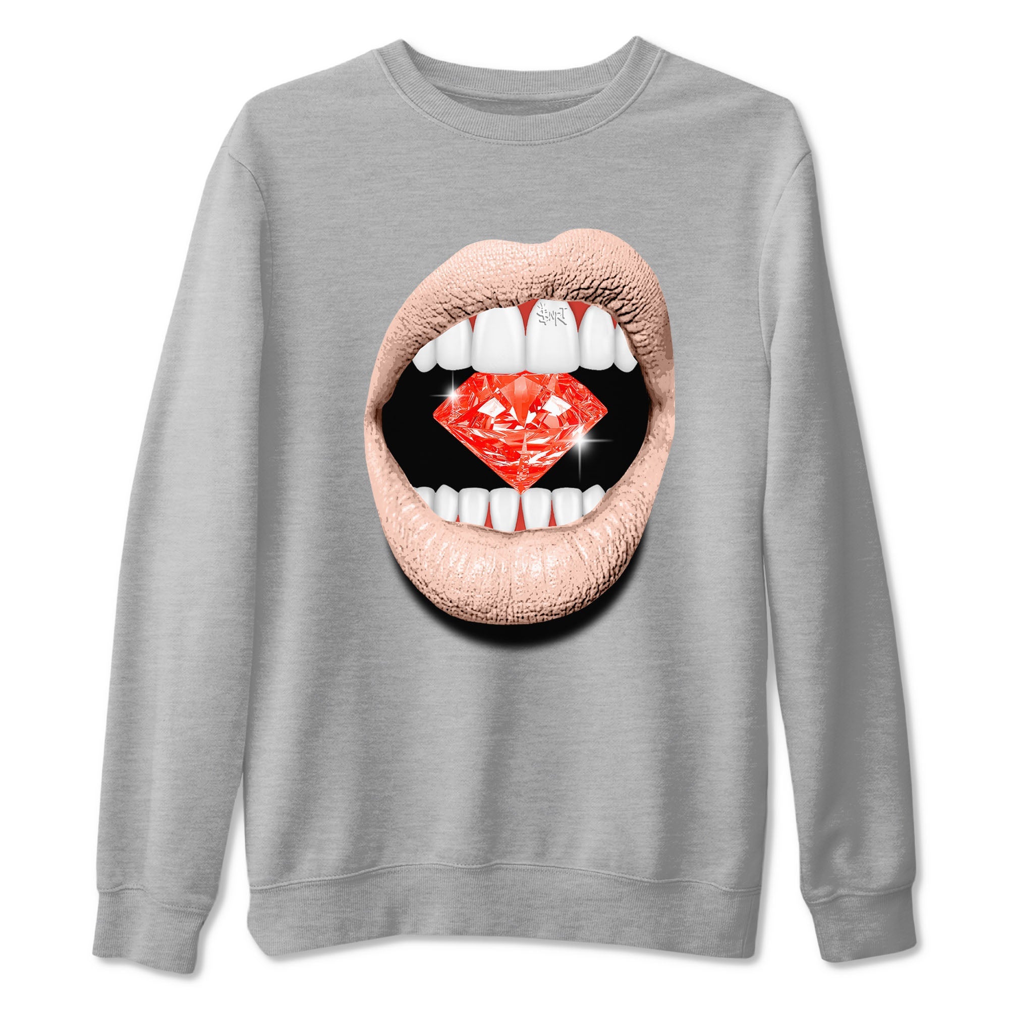 13s Dune Red shirts to match jordans Lips Diamond sneaker match tees Air Jordan 13 Dune Red Drip Gear Zone streetwear brand Heather Grey 2 unisex cotton tee