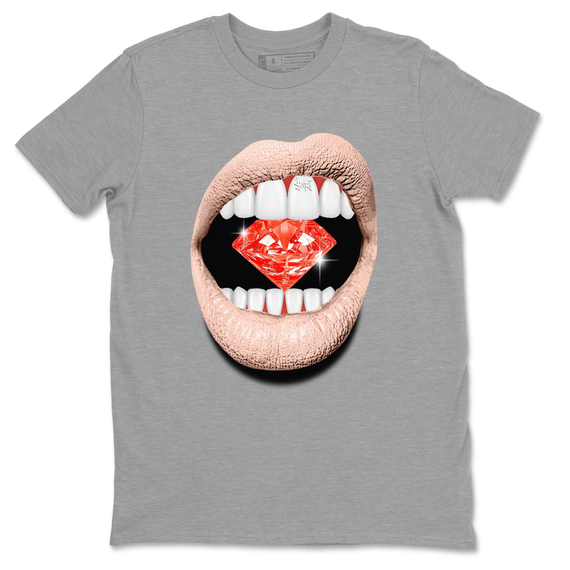 13s Dune Red shirts to match jordans Lips Diamond sneaker match tees Air Jordan 13 Dune Red Drip Gear Zone streetwear brand Heather Grey 2 unisex cotton tee