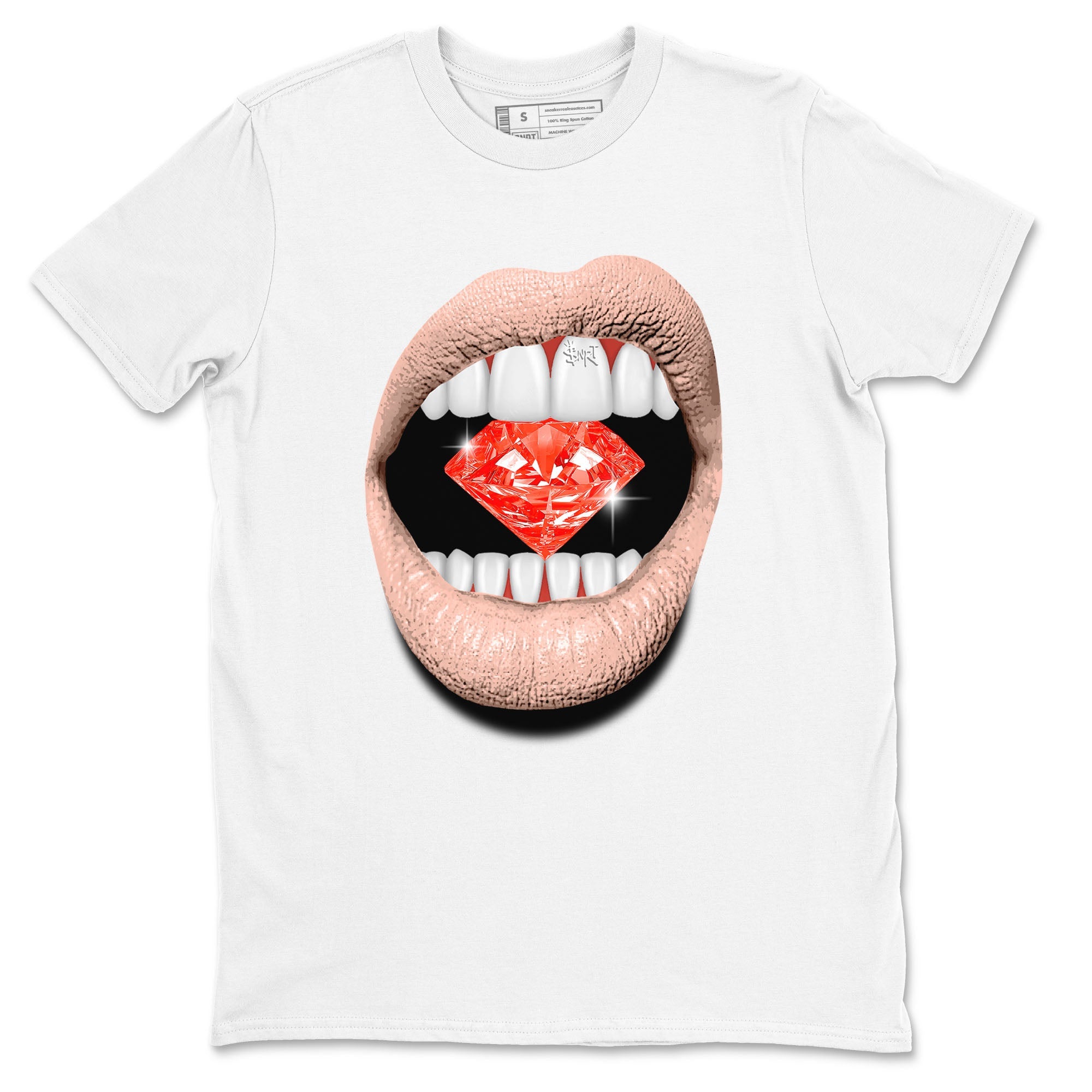 13s Dune Red shirts to match jordans Lips Diamond sneaker match tees Air Jordan 13 Dune Red Drip Gear Zone streetwear brand White 2 unisex cotton tee